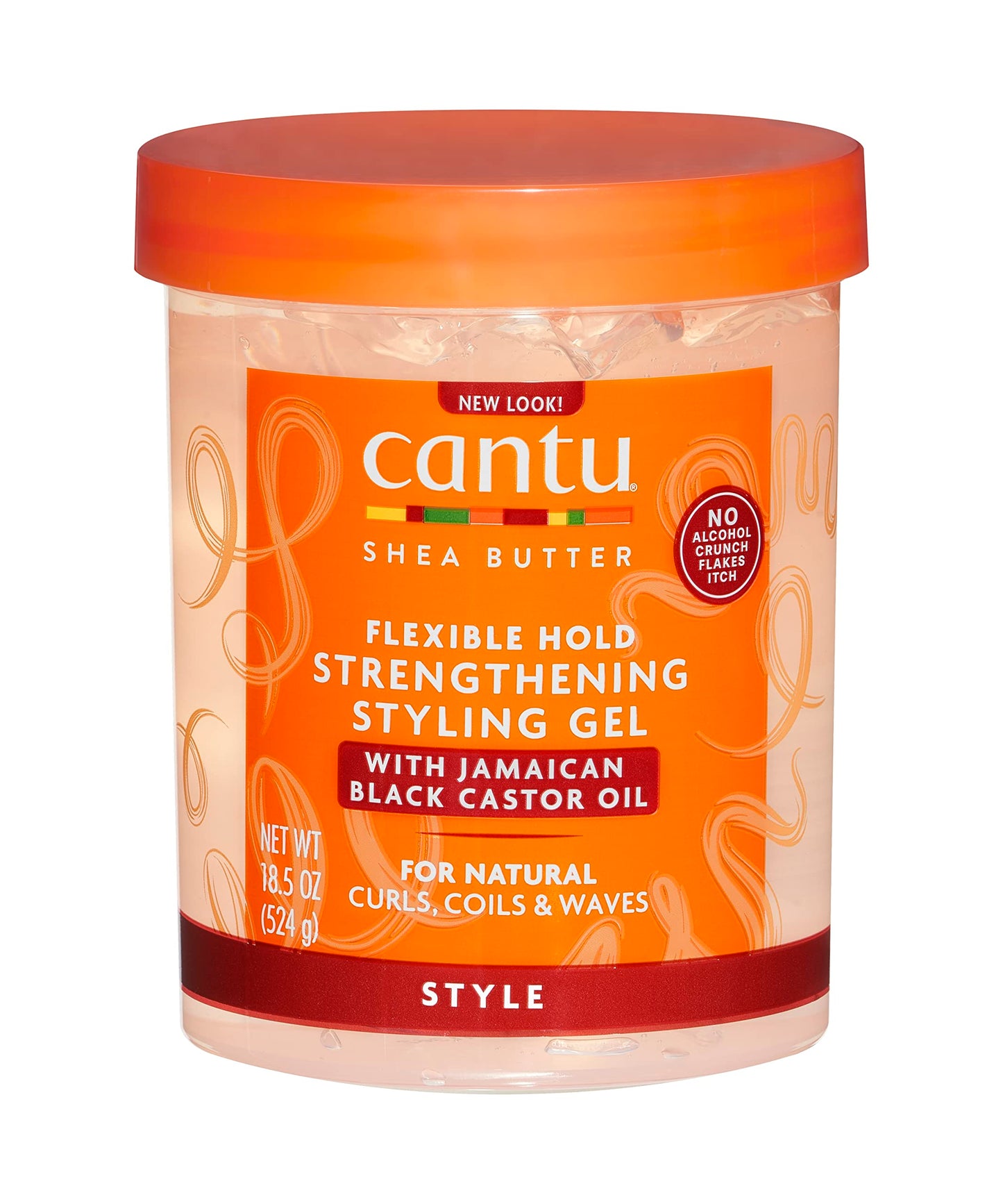 White Smoke Cantu shea butter maximum hold strengthening styling gel with jamiaican black castor oil, 18.5 Ounce