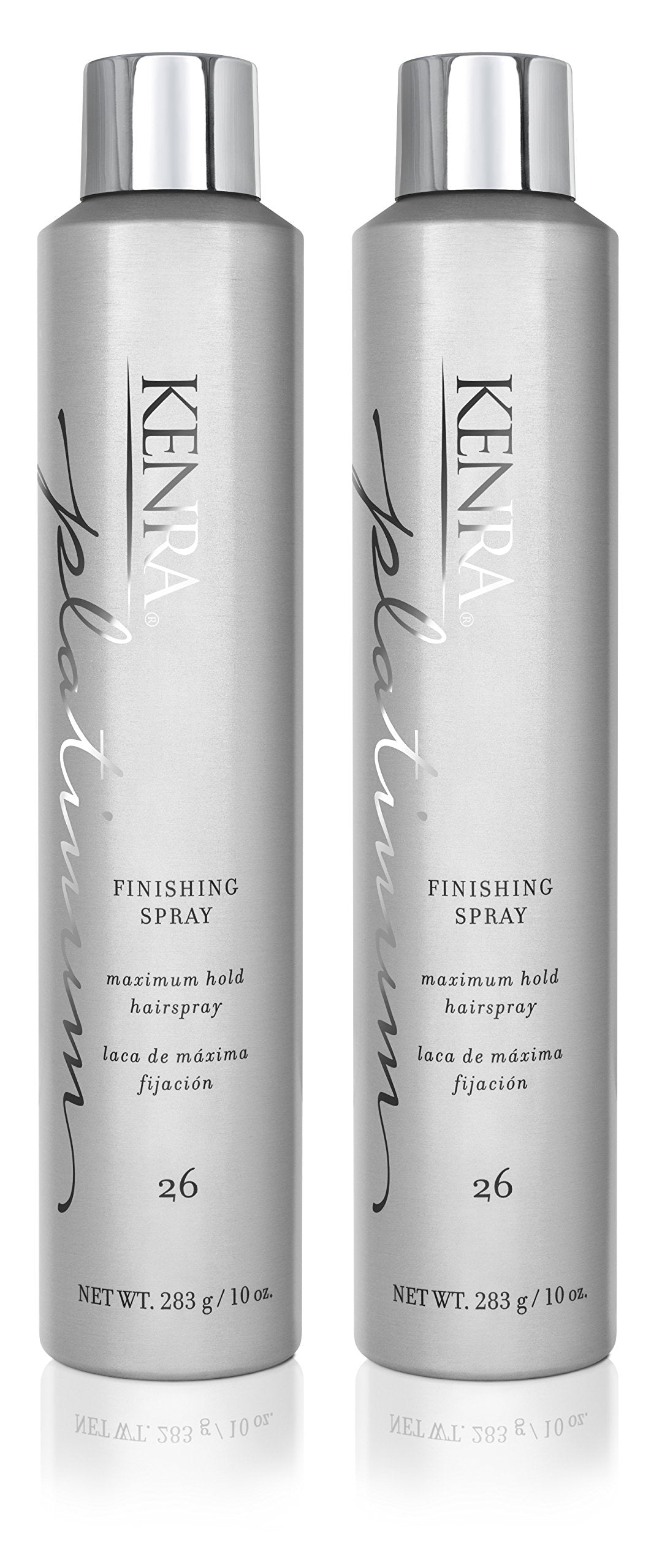 Light Gray Kenra Platinum Finishing Spray 26 50% | Maximum Hold Hairspray | Fast-drying, Non-Flaking, Non-Drying | Humidity-Resistant |All-Day Style Retention |High-Shine Finish |All Hair Types | 10 oz (2-Pack)