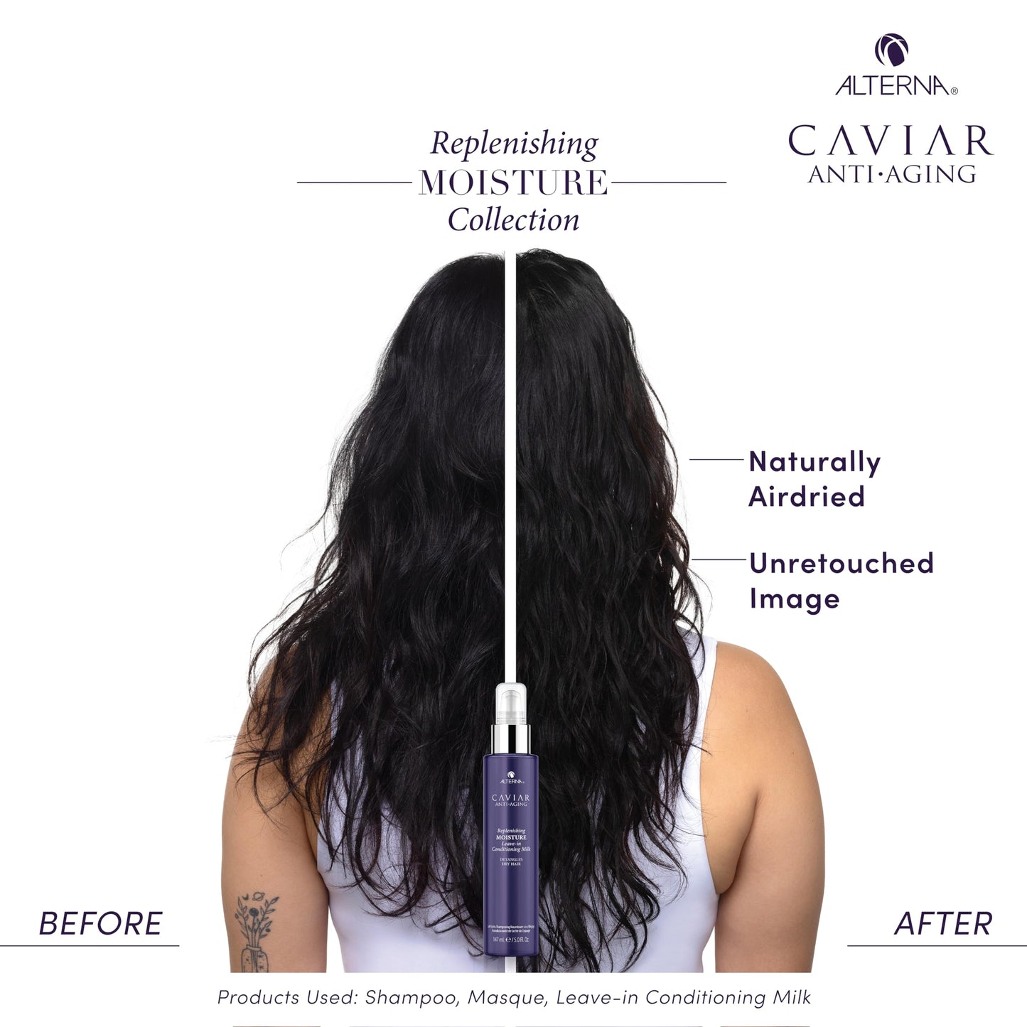 White Smoke Alterna Haircare CAVIAR Anti-Aging Replenishing Moisture Leave-in Conditioning Milk, 5 Fl Oz | Detangles Dry Hair | Sulfate Free, Paraben Free