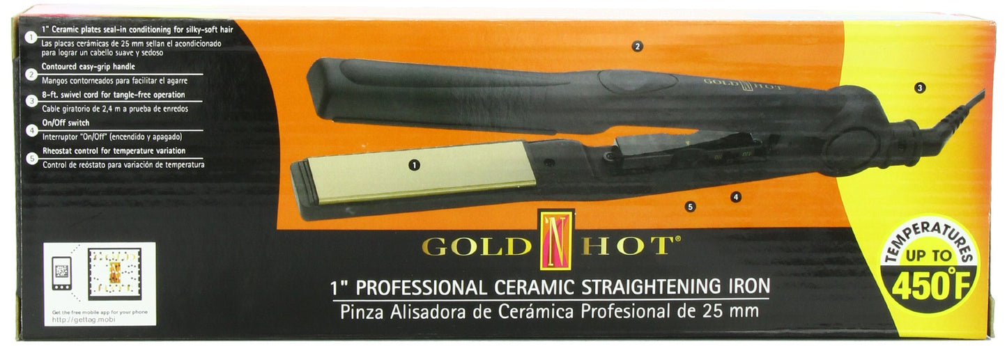 Dark Slate Gray Gold 'N Hot Professional Ceramic Straightening Iron, 1 Inch