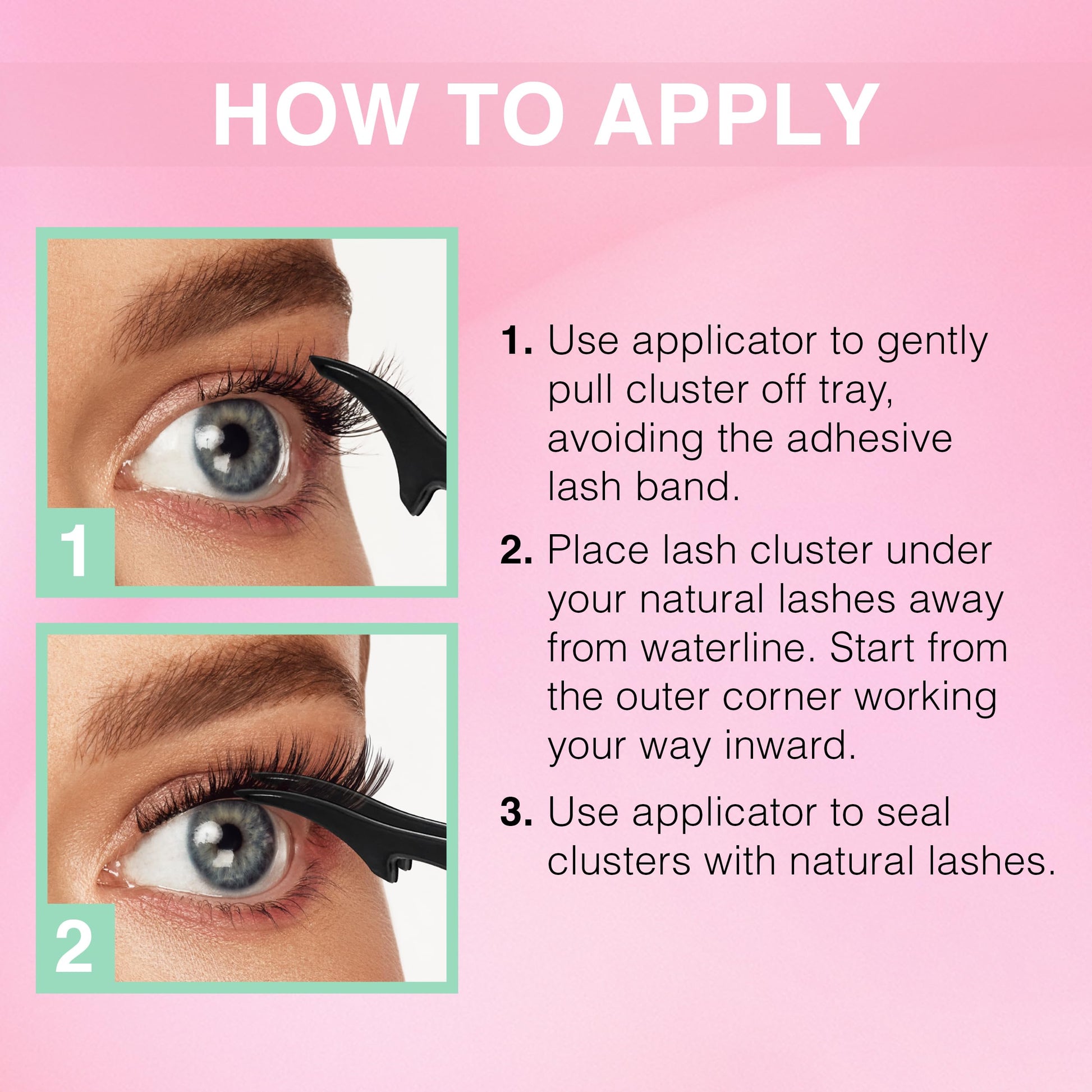 Misty Rose Ardell Press On Lashes Pre-Mapped DIY Lash Clusters - Fauxmink Volume, Pre-Glued Underlash, Easy to Apply False Eyelashes, Eyelash Extensions