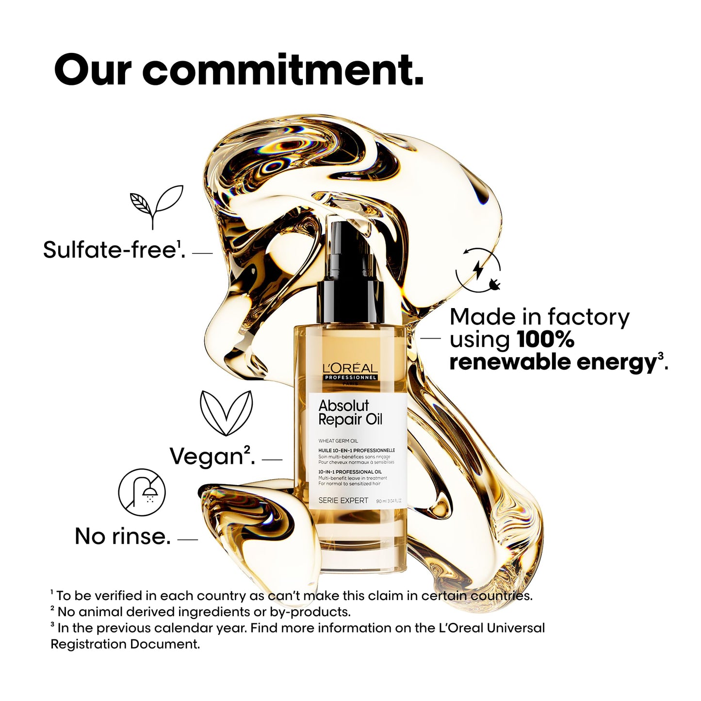 White Smoke L'Oréal Professionnel Paris Absolut Repair 10-in-1 Oil – Nourishing Multi-Benefit Oil For Dry & Damaged Hair, Repairs Hair and Provides Shine