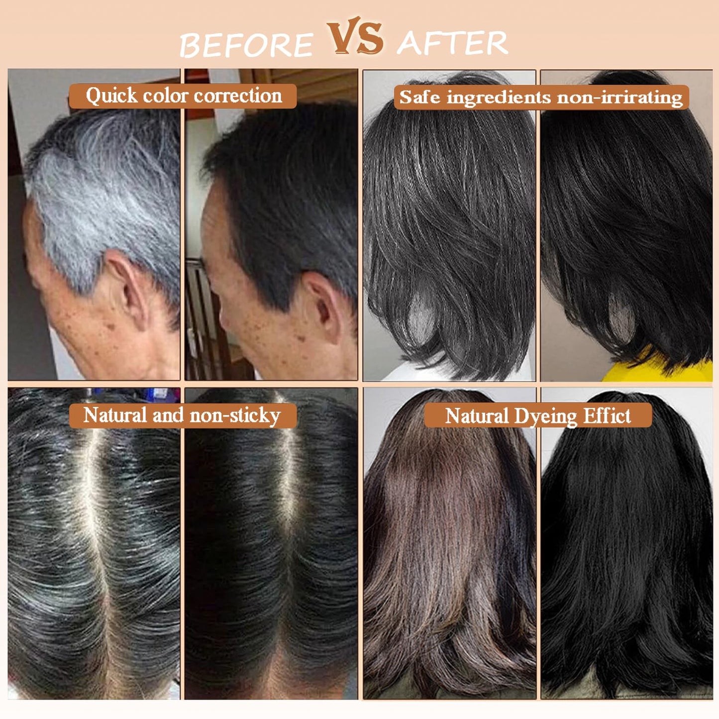 Black Aaiffey Hair Touch-Up Stick, Root Touch Up Hair Color for Gray Coverage,Hairline Powder for Root Long Lasting Root Cover Up Thinning Edges,Quick Cover for Women & Men