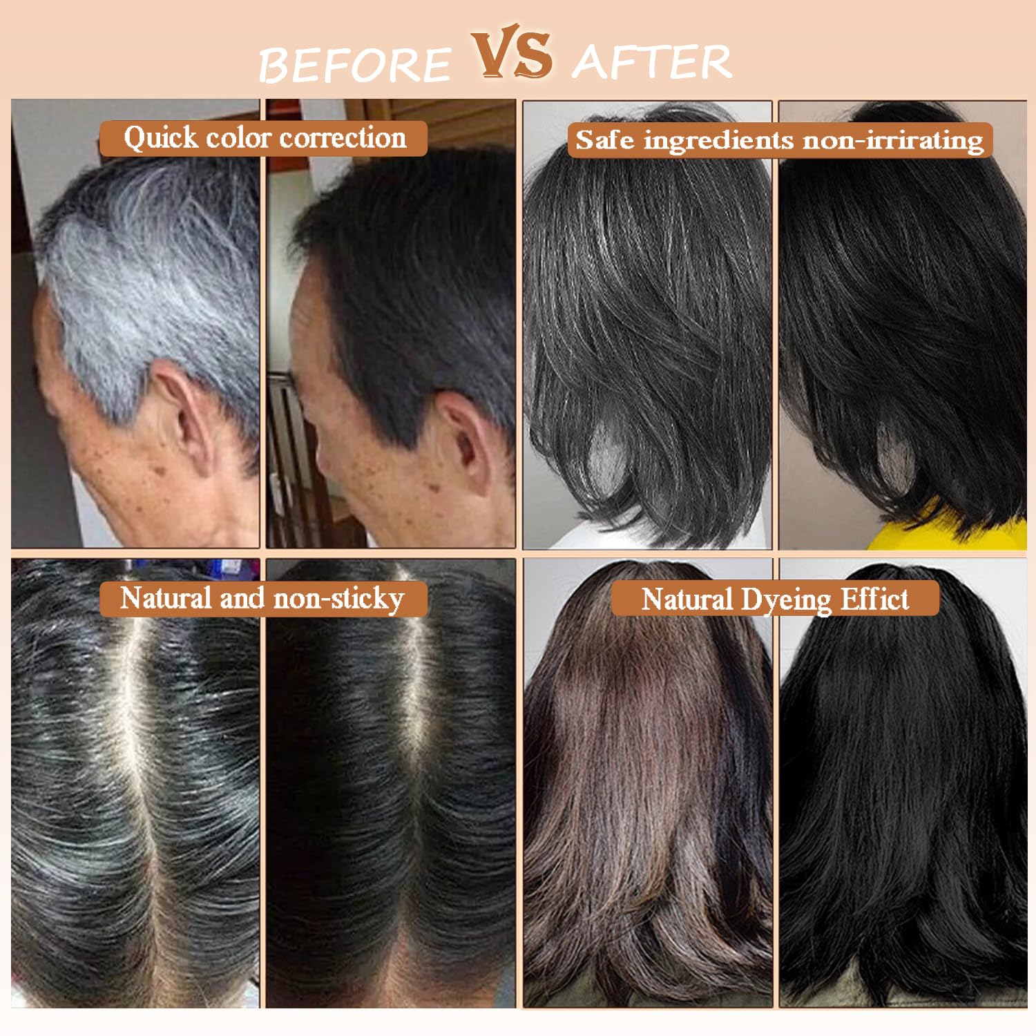 Black Aaiffey Hair Touch-Up Stick, Root Touch Up Hair Color for Gray Coverage,Hairline Powder for Root Long Lasting Root Cover Up Thinning Edges,Quick Cover for Women & Men