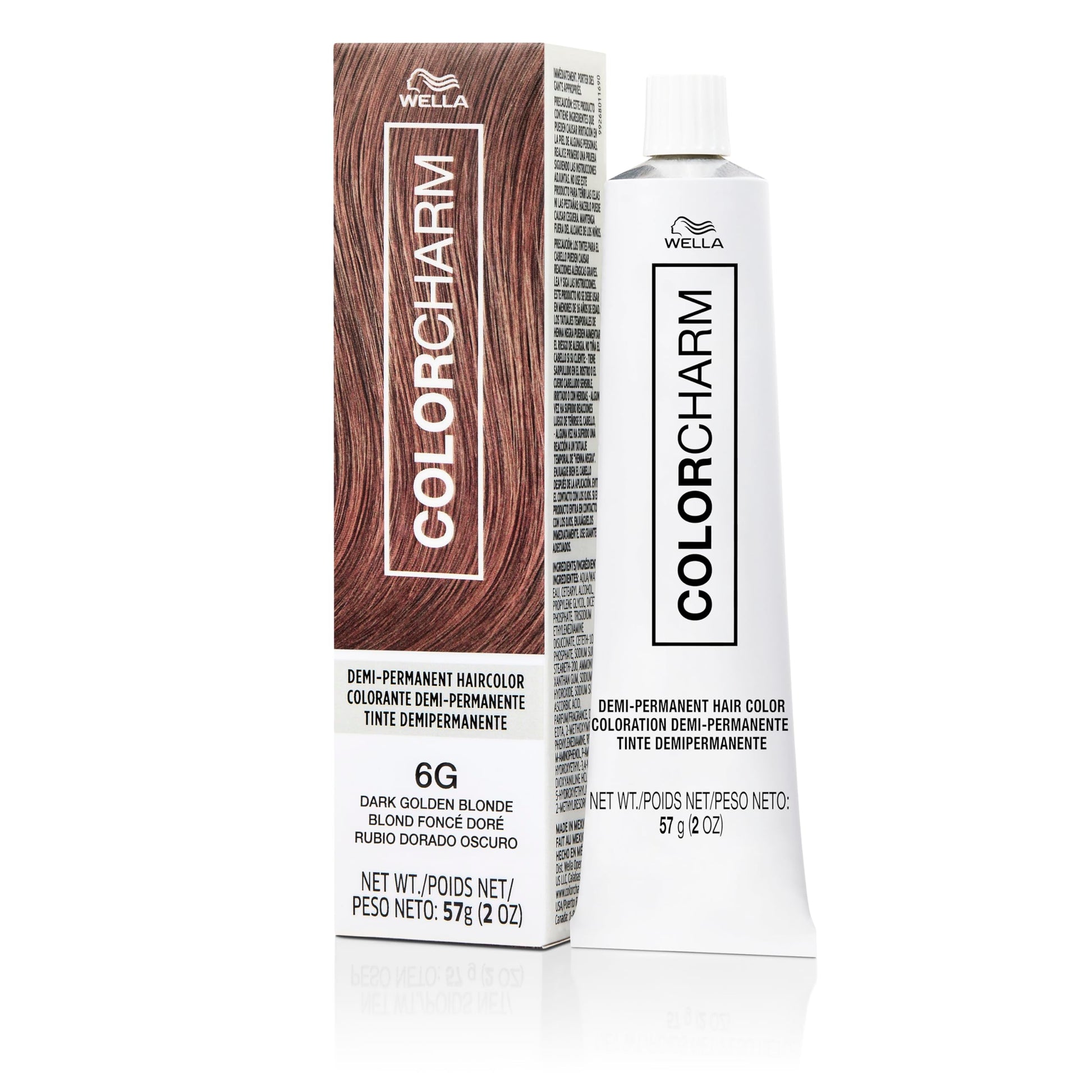 White Smoke COLORCHARM Demi Permanent Hair Color, 6G Dark Golden Blonde, Gloss, Refresh & Tone, 2 Fl Oz