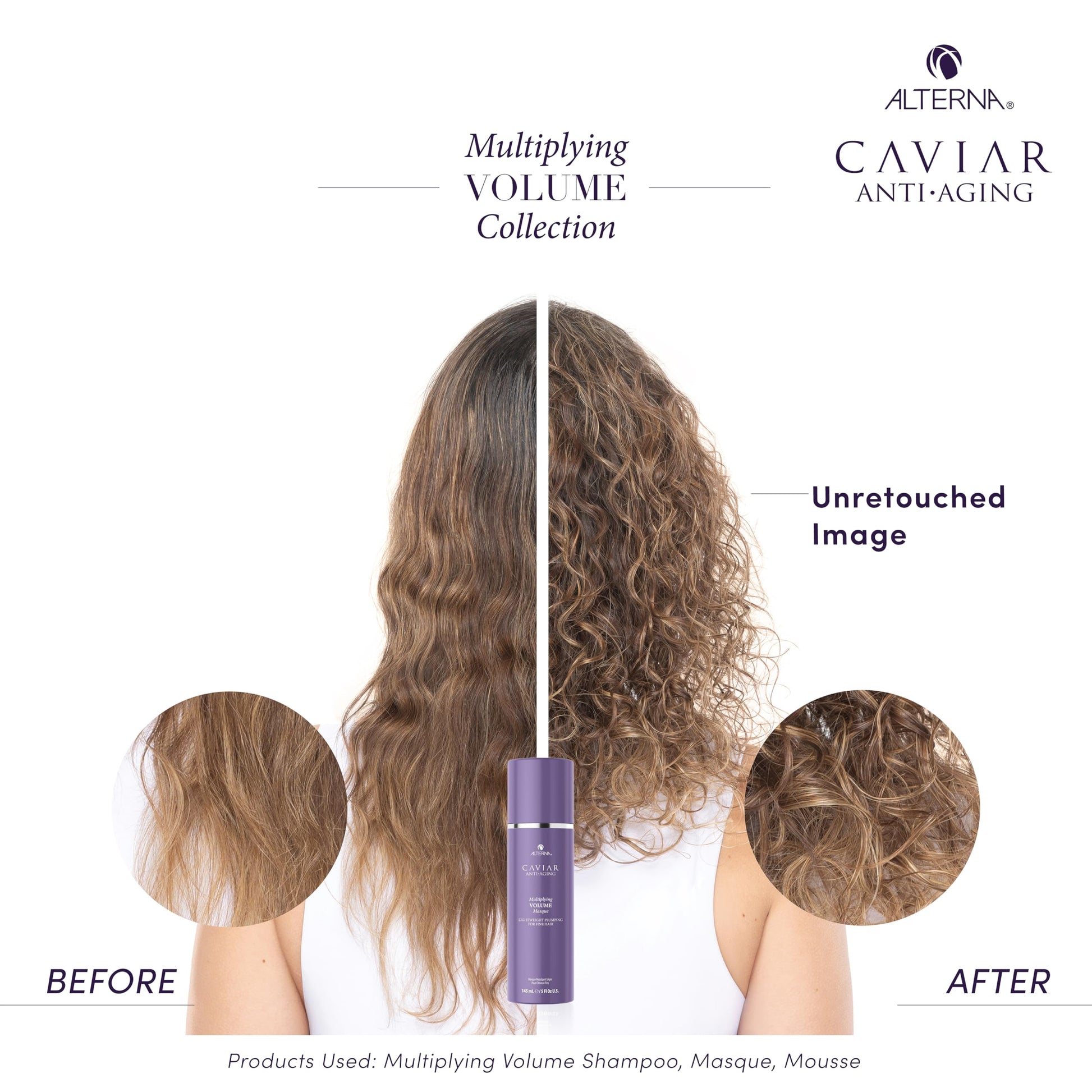 White Smoke Alterna CAVIAR Anti-Aging Multiplying Volume Masque 5 Fl Oz | Lightweight Hydrating Hair Volumizer Mask for Fine, Thin, Limp or Flat Hair | Adds Shine & Body | Strengthens, Detangles & Boosts Fullness