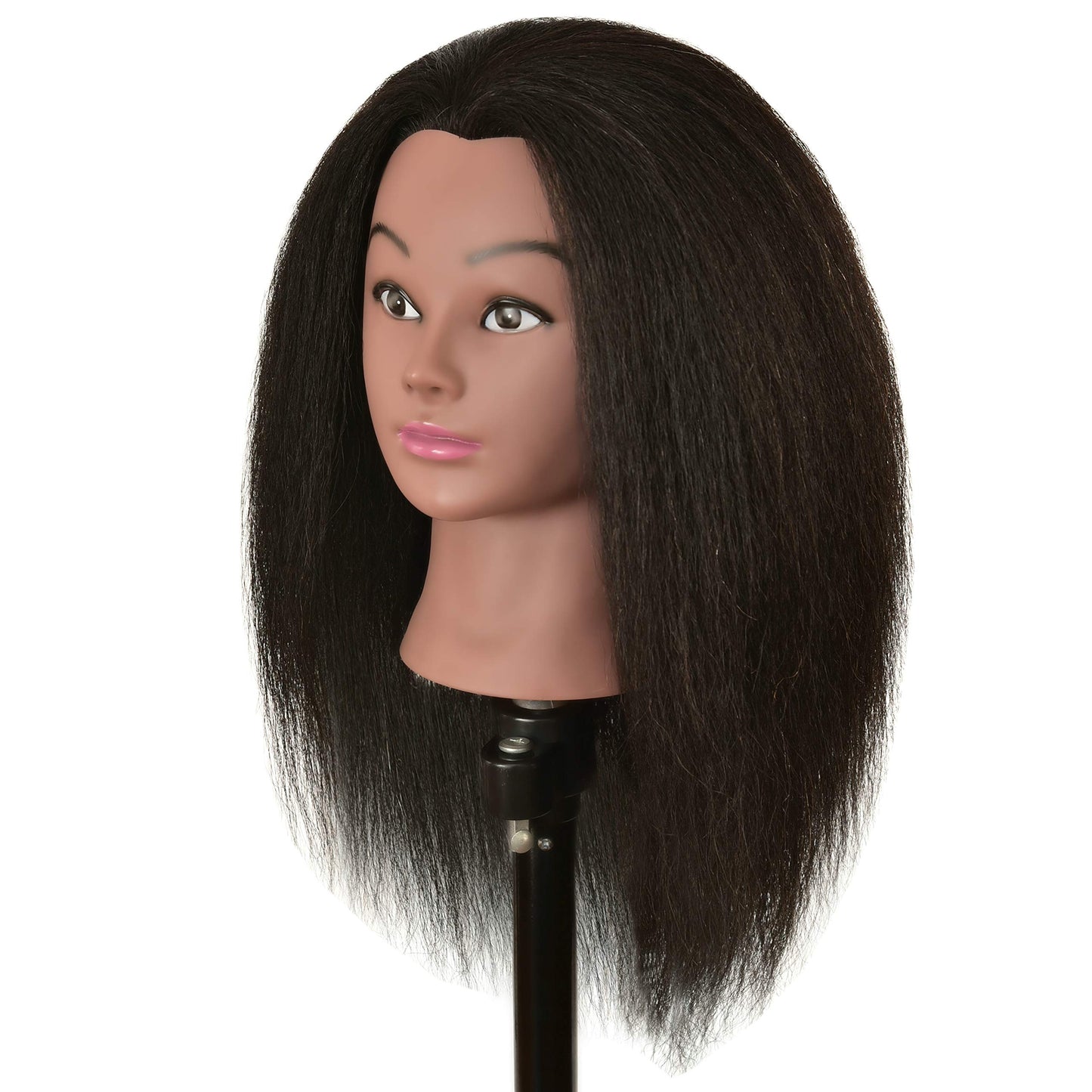 White Smoke LOHXINHAIR Real 100% Human Hair Mannequin Head with Stand for Hairdresser Practice Braiding Styling Cosmetology Manikin Doll Training Head