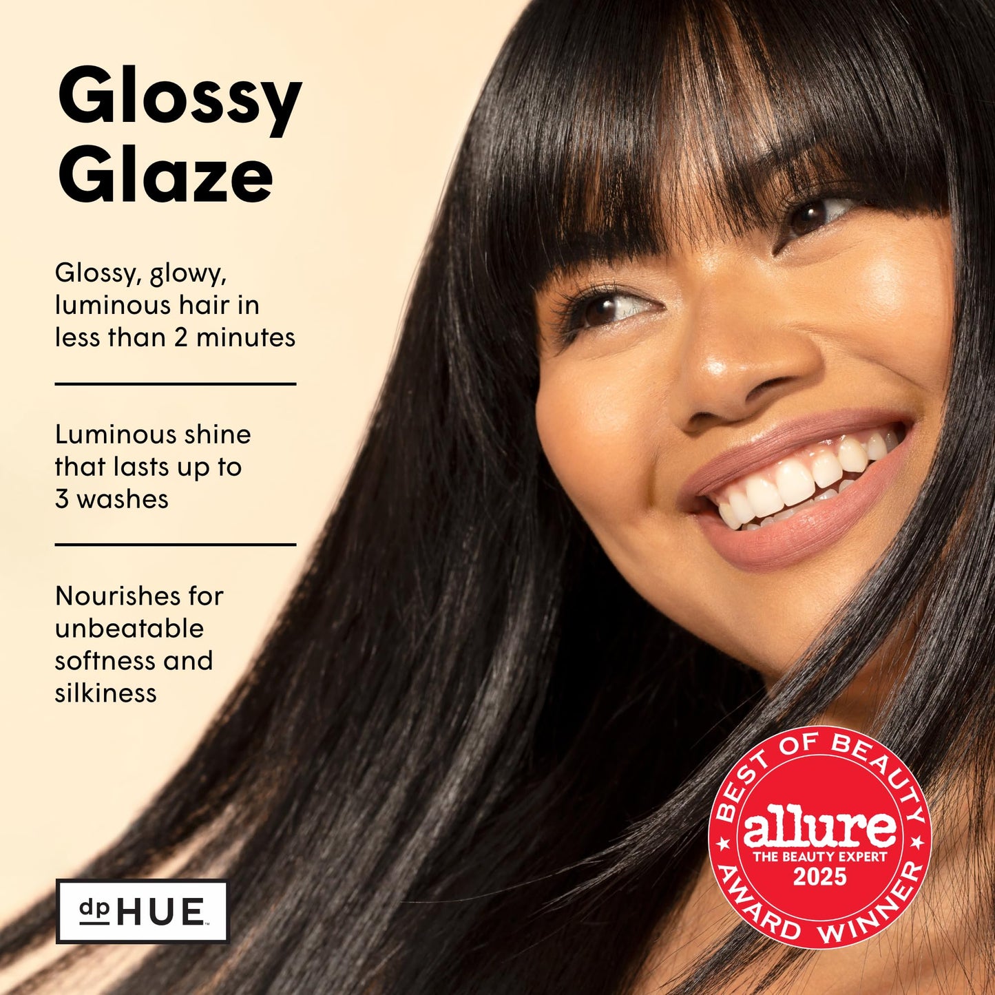 Bisque dpHUE Glossy Glaze, Sheer - In-Shower Liquid Hair Gloss for Luminous Shine - Paraben, SLS & SLES Sulfate Free - Leaping Bunny Certified