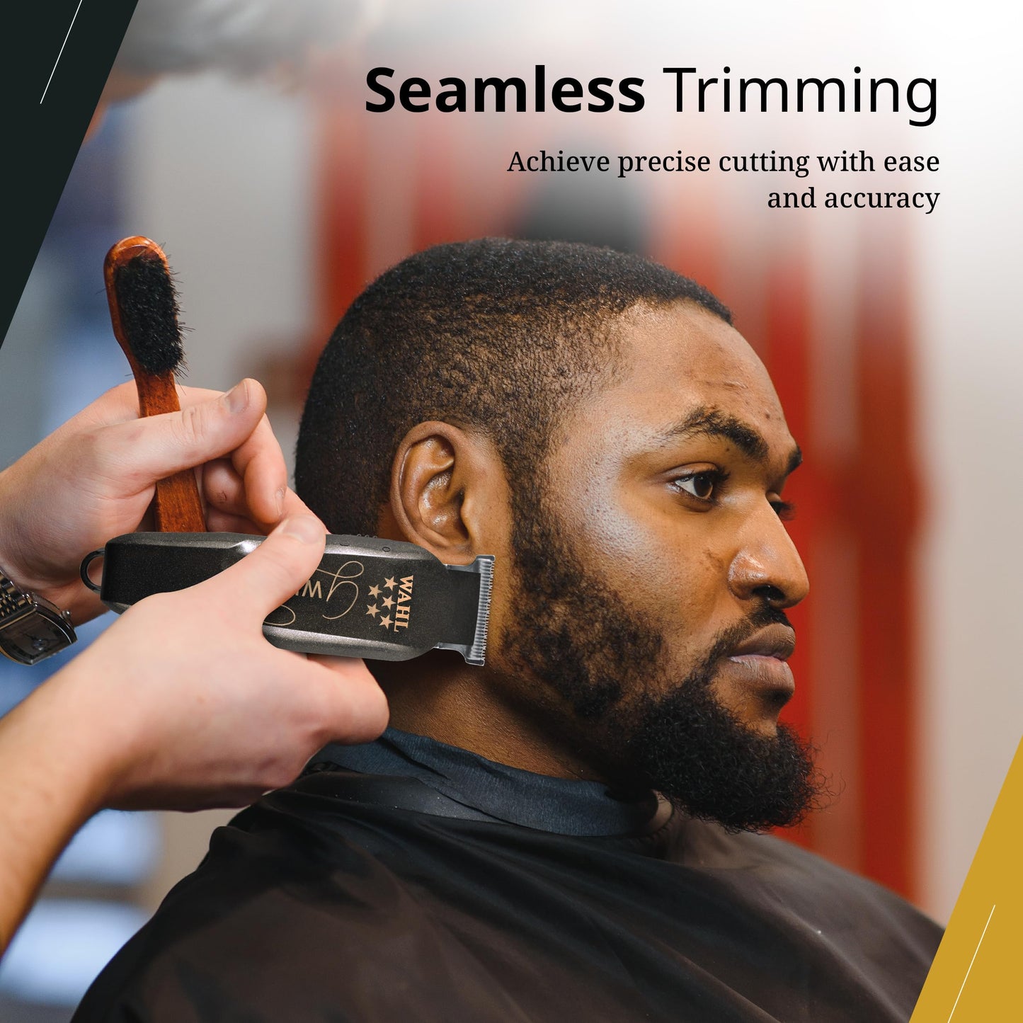 Black Wahl Professional 5 Star G Whiz Cordless Trimmer Battery Powered Lightweight Precision Lining Kit