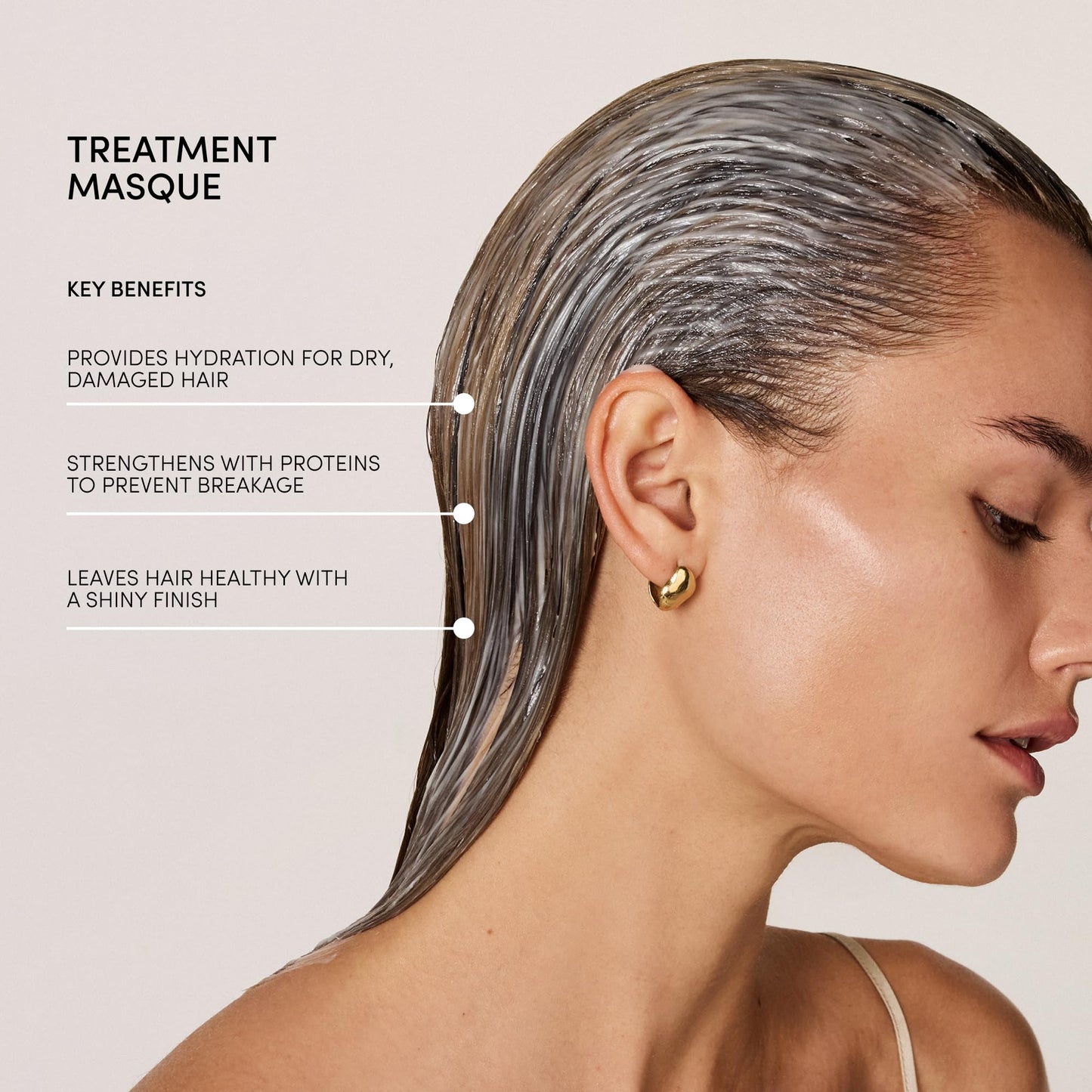 Light Gray OUAI Fine to Medium Hair Treatment Masque - Mask for Hair Repair, Hydration and Shine - With Shea Butter, Keratin and Panthenol - Paraben, Phthalate and Sulfate Free (3.4 Oz)