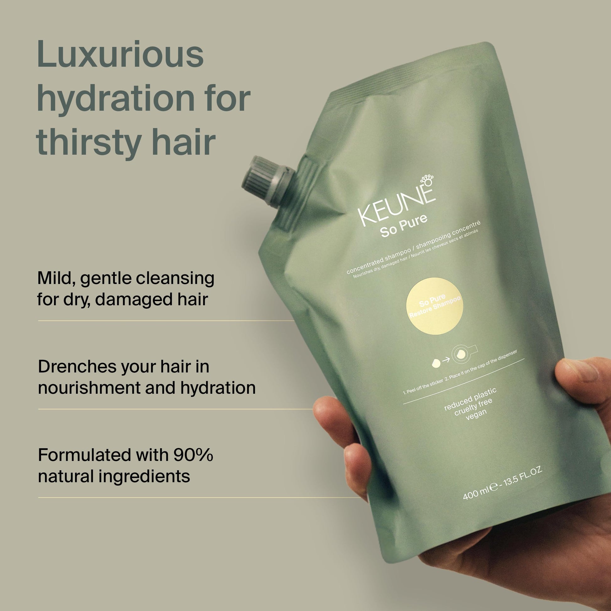 Dark Gray SO PURE RESTORE SHAMPOO REFILL 400ml
