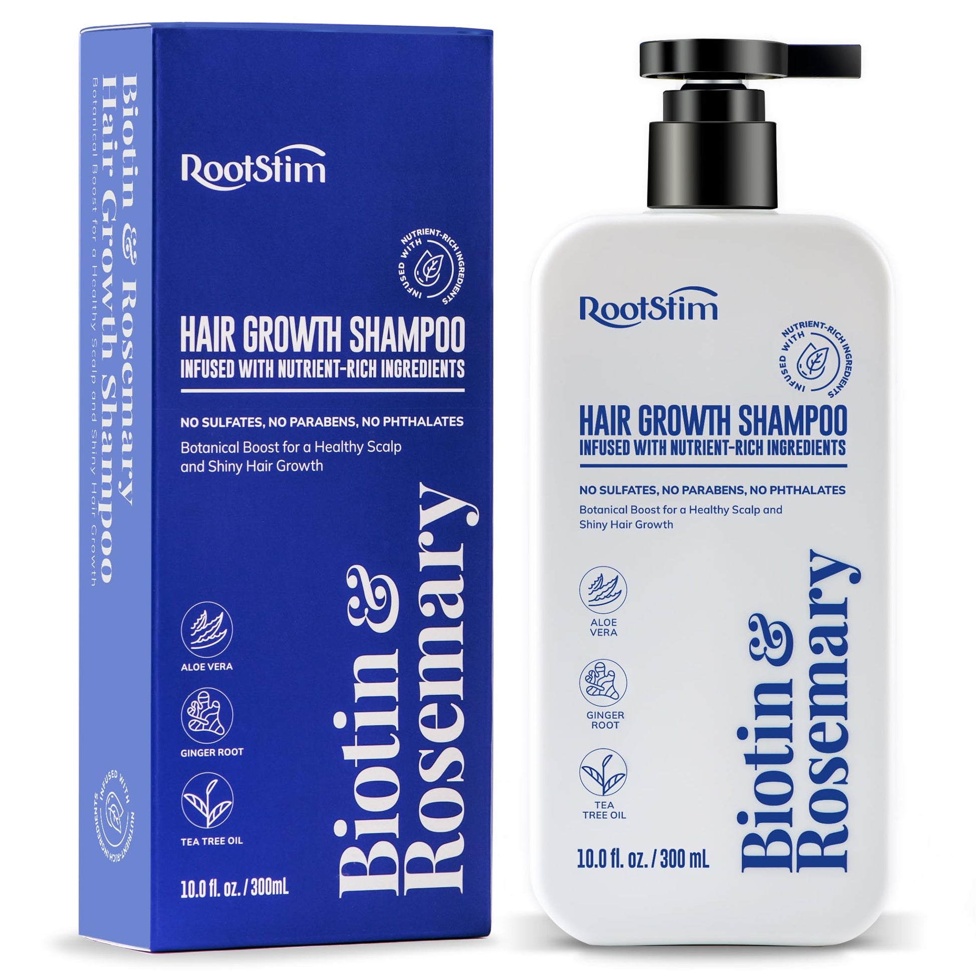 White Smoke Biotin & Rosemary Shampoo for Hair Growth: Hair Loss Shampoo for Thinning Hair Infused with Natural Nutrient Rich Ingredients for Hair thickening Sulfate Free 10 fl oz