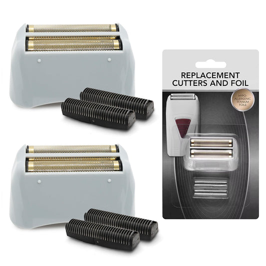 White Smoke 2 Pack Pro Shaver Replacement Foil and Cutters Compatible with Andis Foil TS-1 TS-2, ProFoil Lithium Foil Shaver, Replacement Blades and Foil