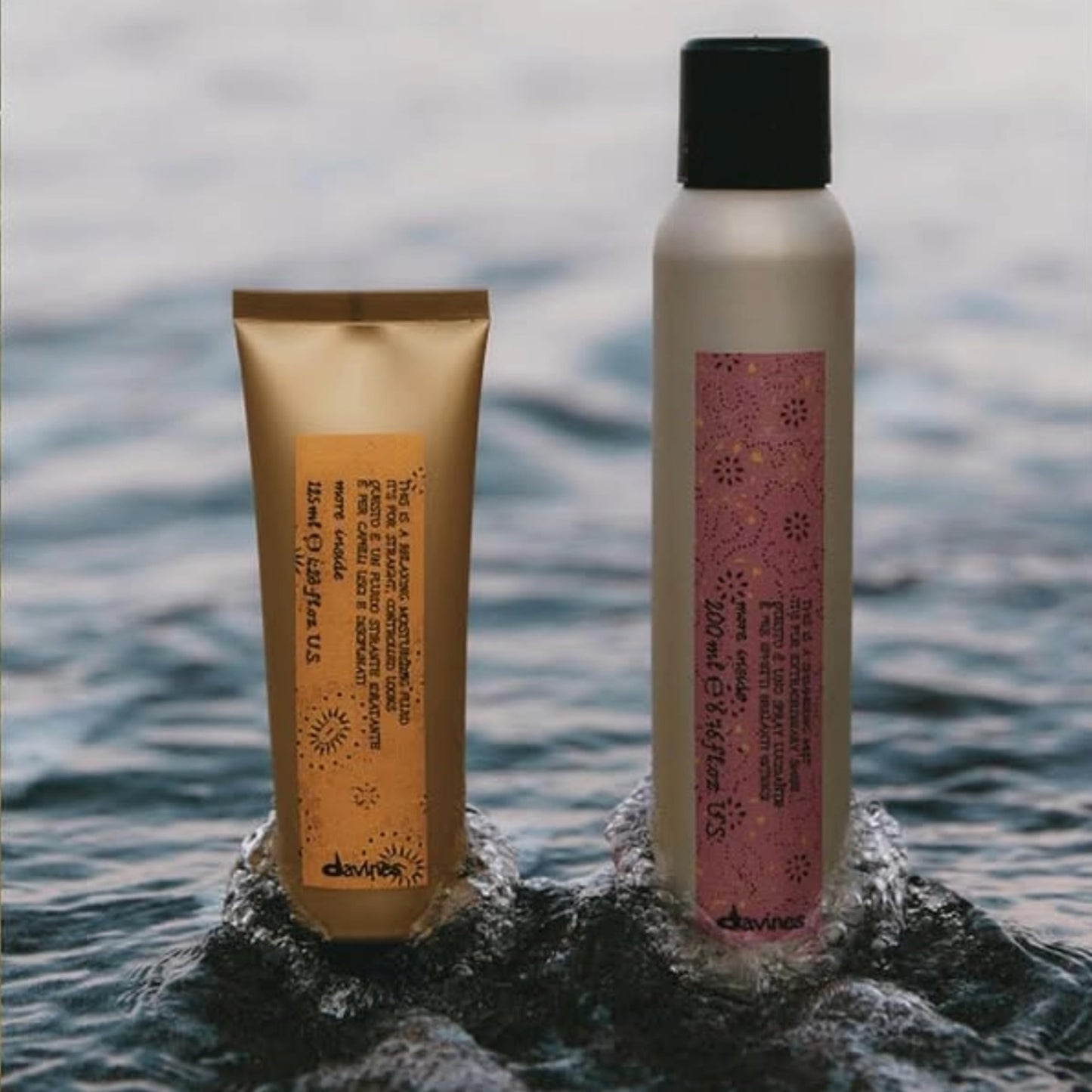 Gray Davines This Is A Relaxing Moisturizing Fluid, No Hold Straightening & Anti-Frizz - Smooths & Relaxes Curls - Adds Shine & Hydration, 4.23 Fl Oz