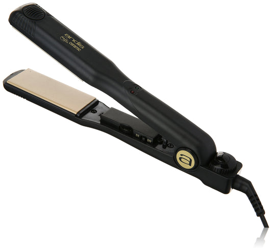 White Smoke Andis 1.5-Inch High Heat Ceramic Hair Flattening Iron, Black (67770)