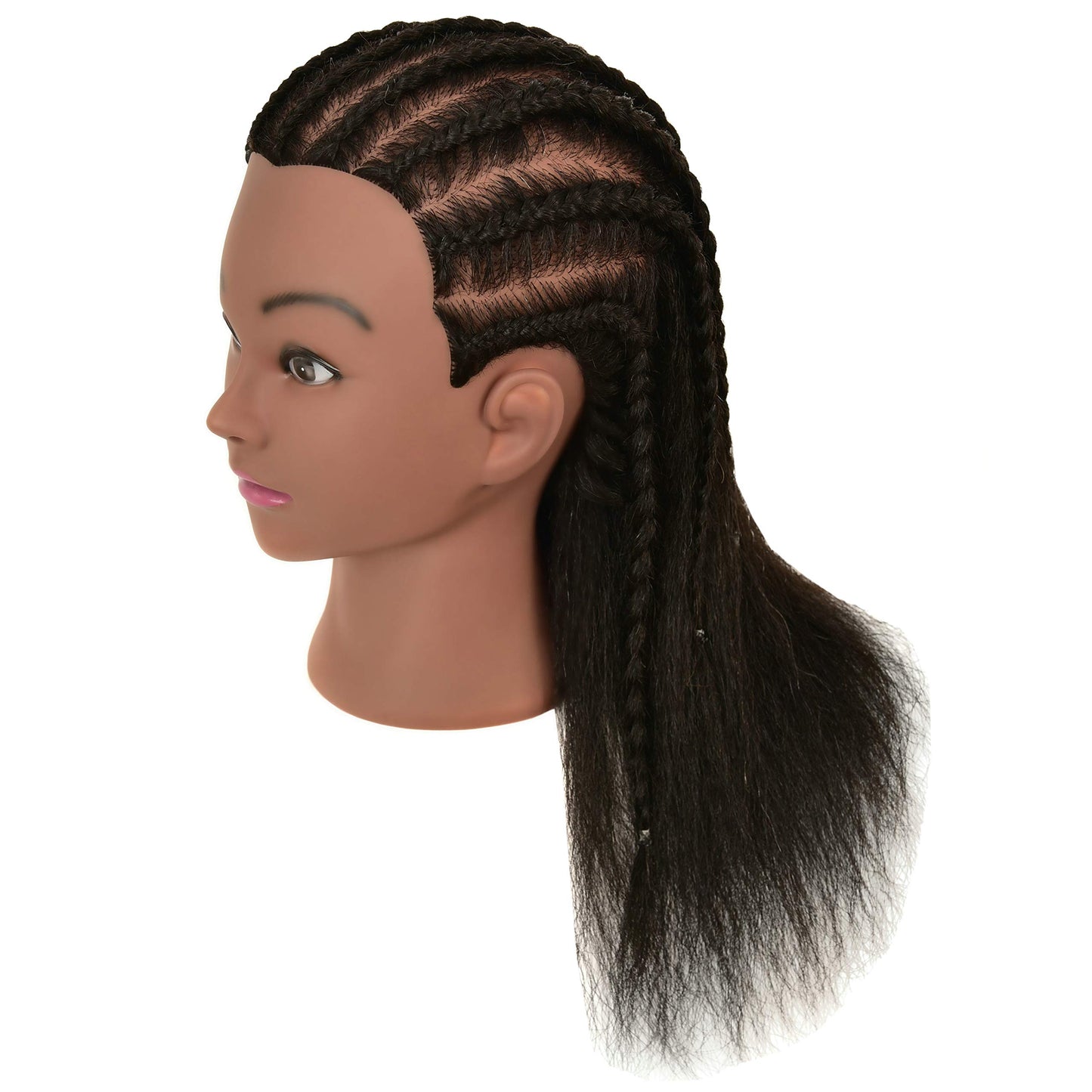 White Smoke LOHXINHAIR Real 100% Human Hair Mannequin Head with Stand for Hairdresser Practice Braiding Styling Cosmetology Manikin Doll Training Head