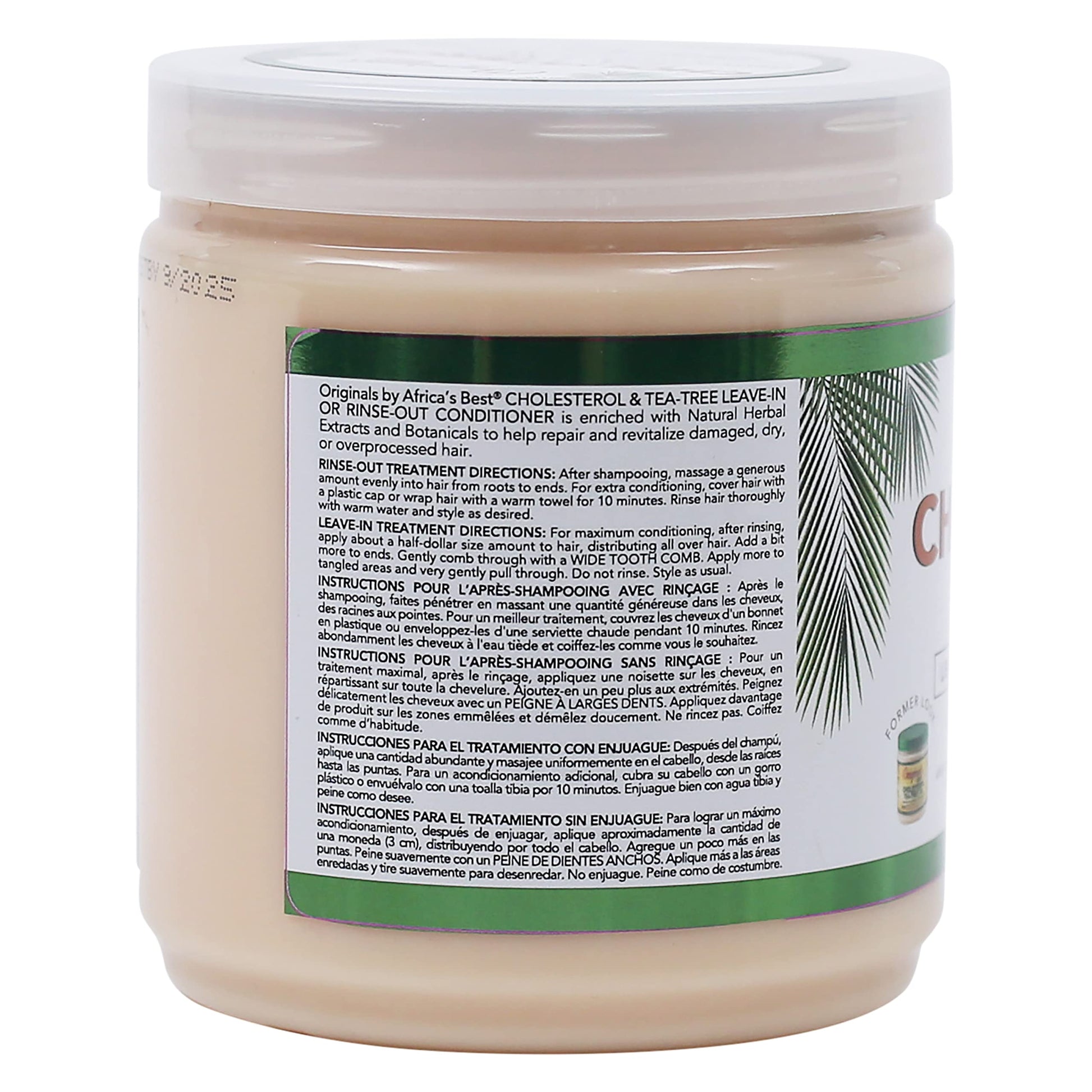 Dark Gray Originals by Africa's Best Cholesterol Tea Tree Oil, Rinse-Out Plus Leave in Conditioner, Repair and Revitalize Damaged, Dry, Overprocessed Hair, 15 oz