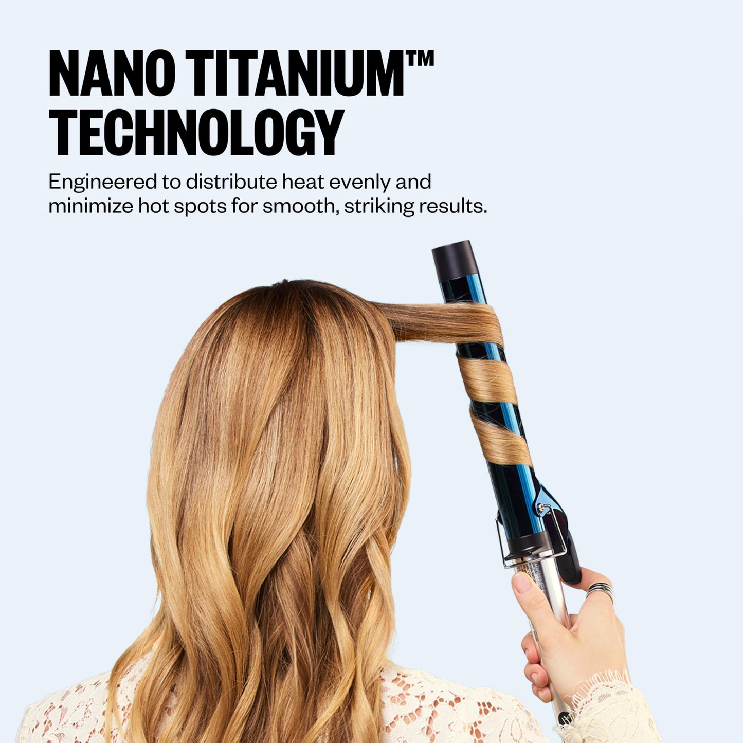 Alice Blue BaBylissPRO Nano Titanium Professional 1.25" Curling Iron with Extended Barrel Perfect for Longer Hair