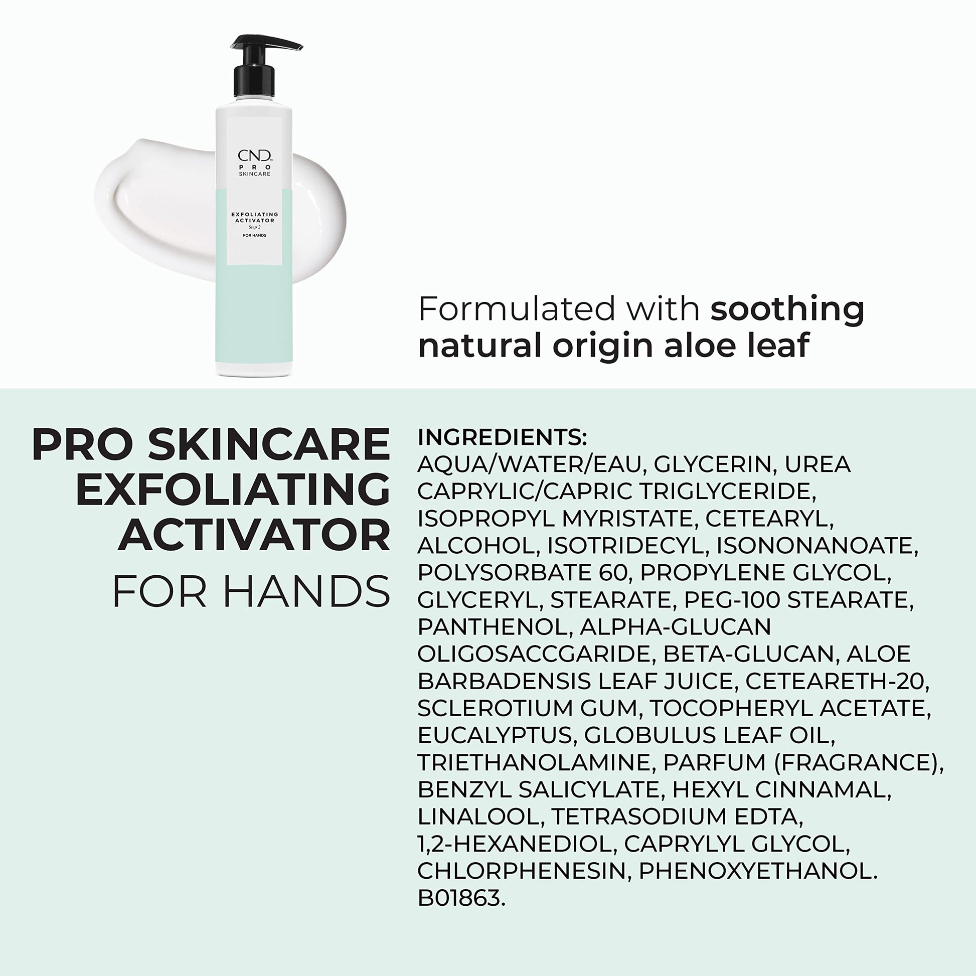 White Smoke CND Pro Skincare Exfoliating Activator for Hands, Made with Natural Origin Aloe Leaf, Use with Exfoliating Scrub, Step 2, 10.1 Oz