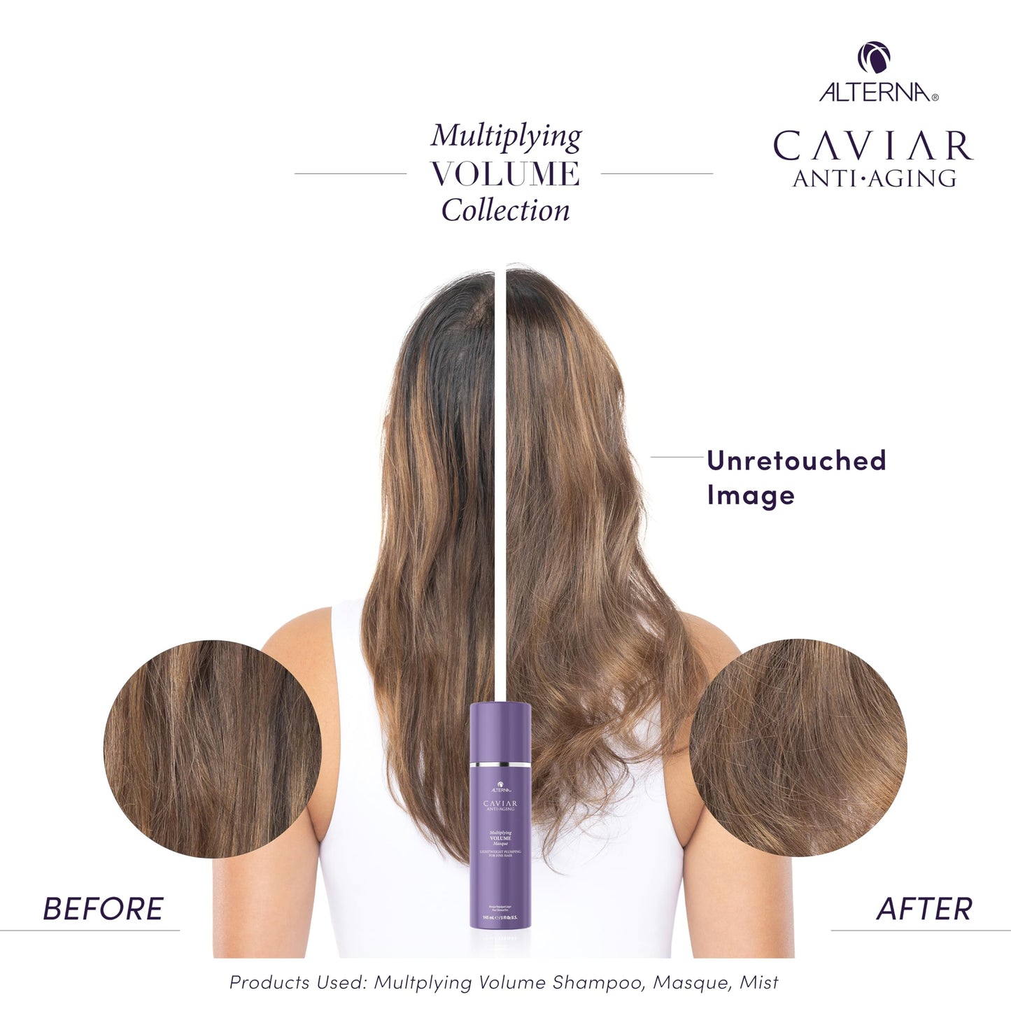 White Smoke Alterna CAVIAR Anti-Aging Multiplying Volume Masque 5 Fl Oz | Lightweight Hydrating Hair Volumizer Mask for Fine, Thin, Limp or Flat Hair | Adds Shine & Body | Strengthens, Detangles & Boosts Fullness