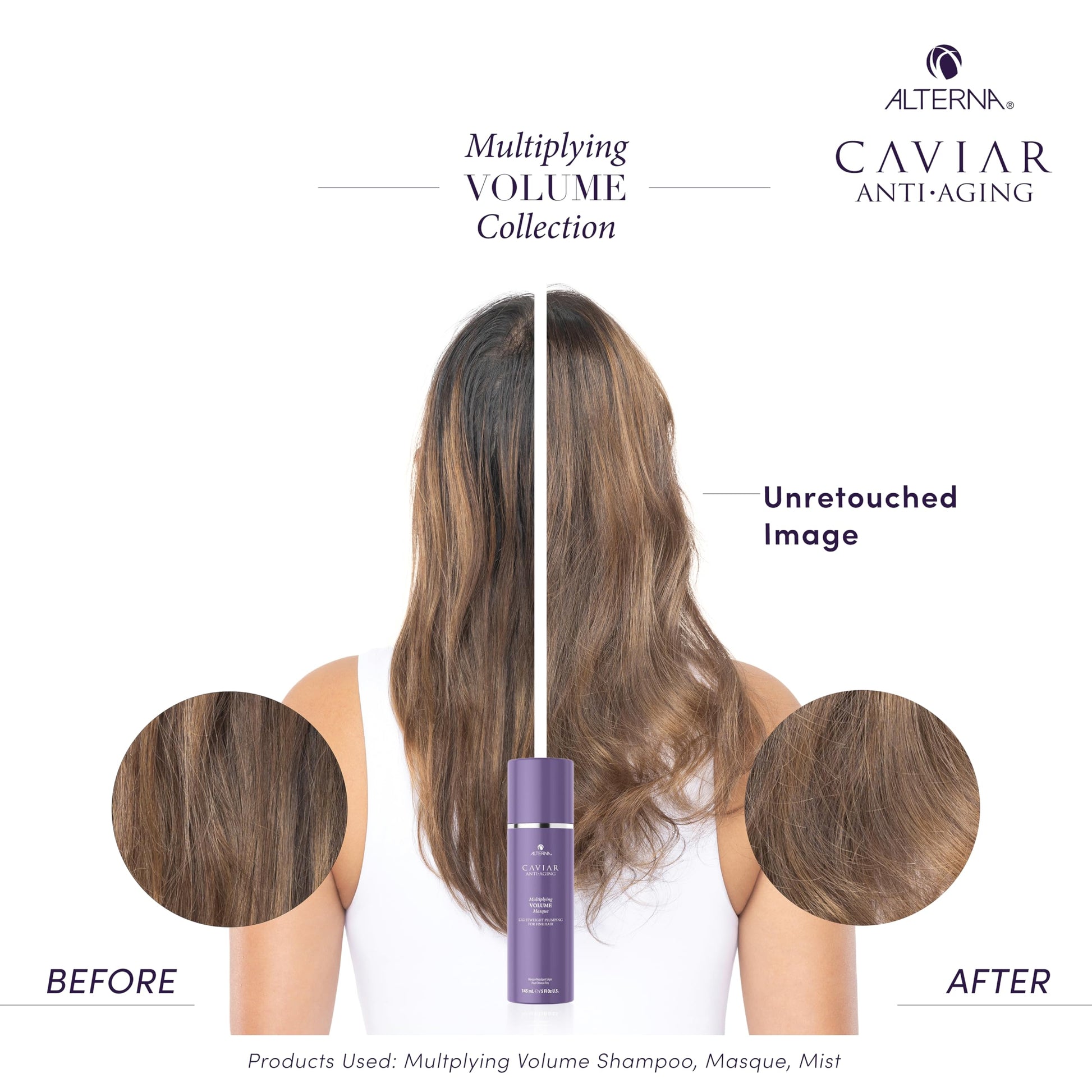 White Smoke Alterna CAVIAR Anti-Aging Multiplying Volume Masque 5 Fl Oz | Lightweight Hydrating Hair Volumizer Mask for Fine, Thin, Limp or Flat Hair | Adds Shine & Body | Strengthens, Detangles & Boosts Fullness