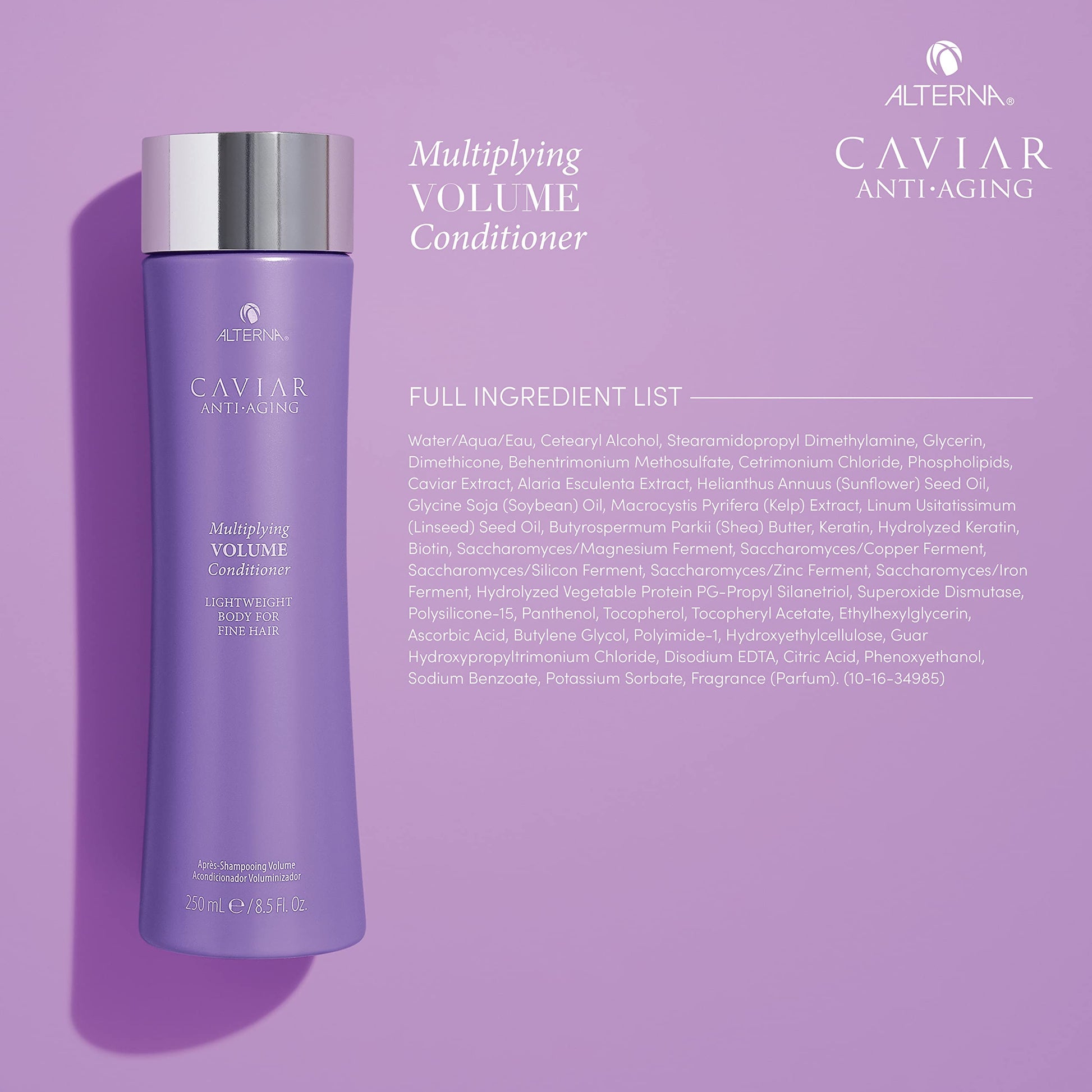 Dark Gray Alterna Haircare CAVIAR Anti-Aging Multiplying Volume Shampoo and Conditioner 16.5 oz | For Fine, Thin Hair | Create Instant Volume and Thickness | Sulfate Free