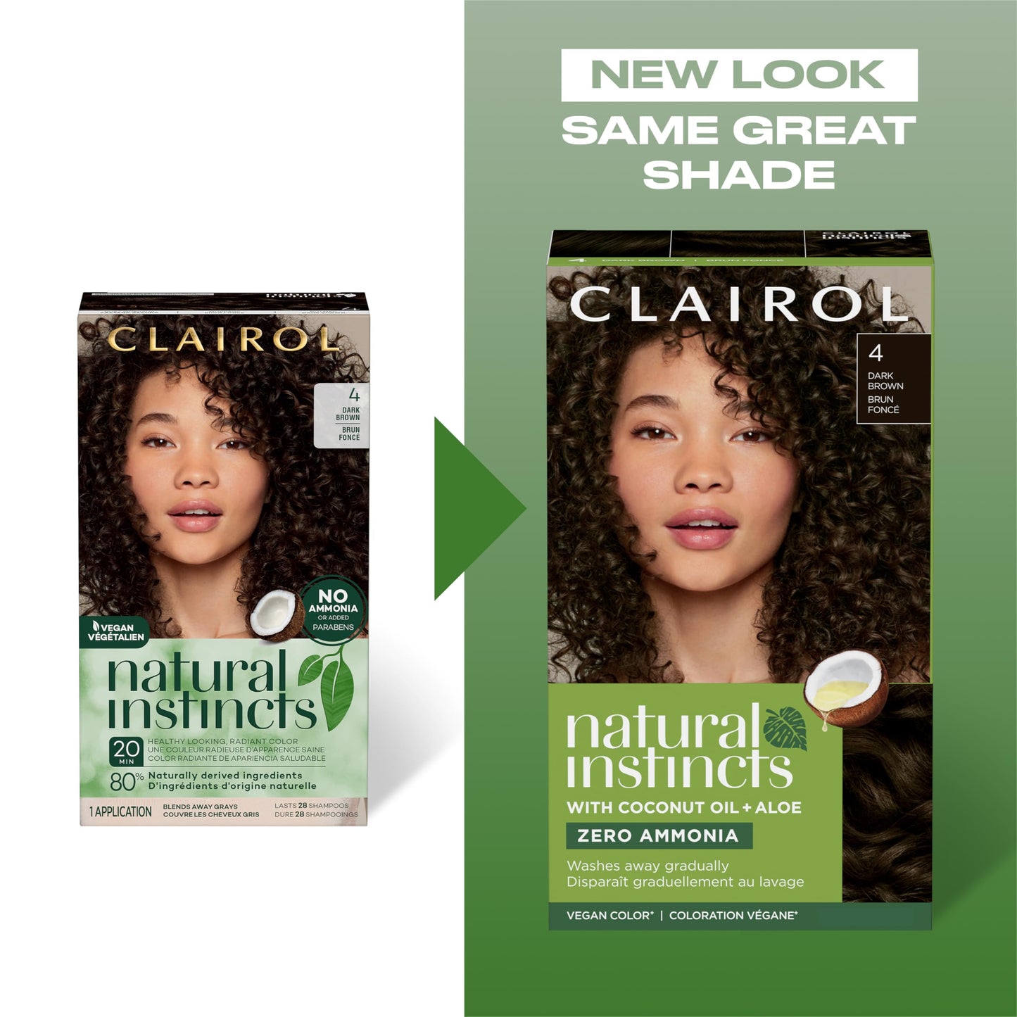 White Smoke Clairol Natural Instincts Demi-Permanent Hair Dye, 4G Dark Golden Brown Hair Color, Pack of 1