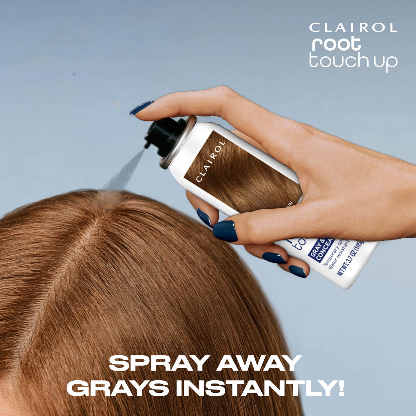 Gray Clairol Root Touch-Up Temporary Hair Coloring Spray, Medium Brown Hair Color | Instant Natural-Looking Gray Root Coverage | Ammonia Free | Lightweight Formula | Pack of 1