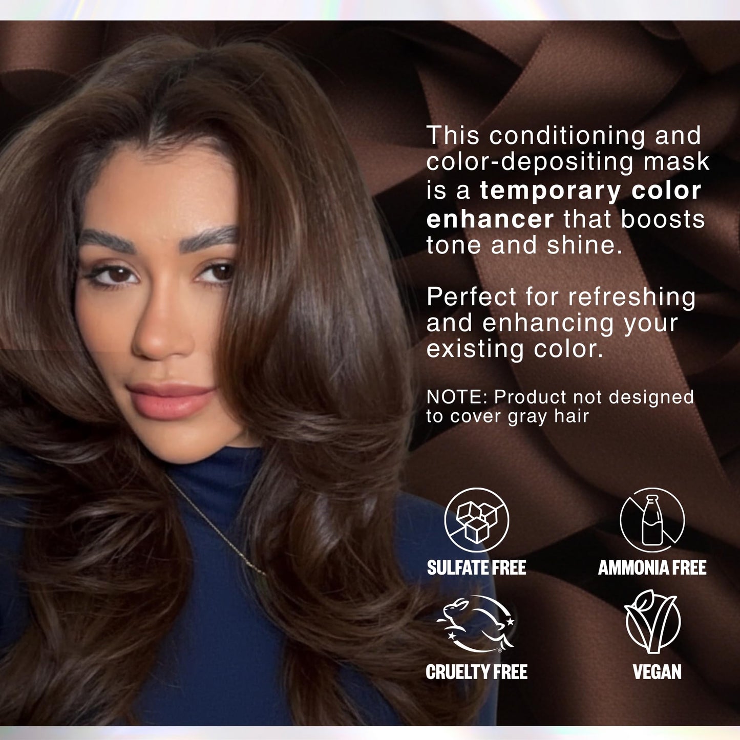 Black IGK Brown Bella Color Depositing Hair Mask | Chocolate Brown Semi Permanent Hair Color Conditioner + Gloss Toner | Hydrating Formula Adds Shine + Refreshes Color | Vegan + Cruelty Free | 6 oz