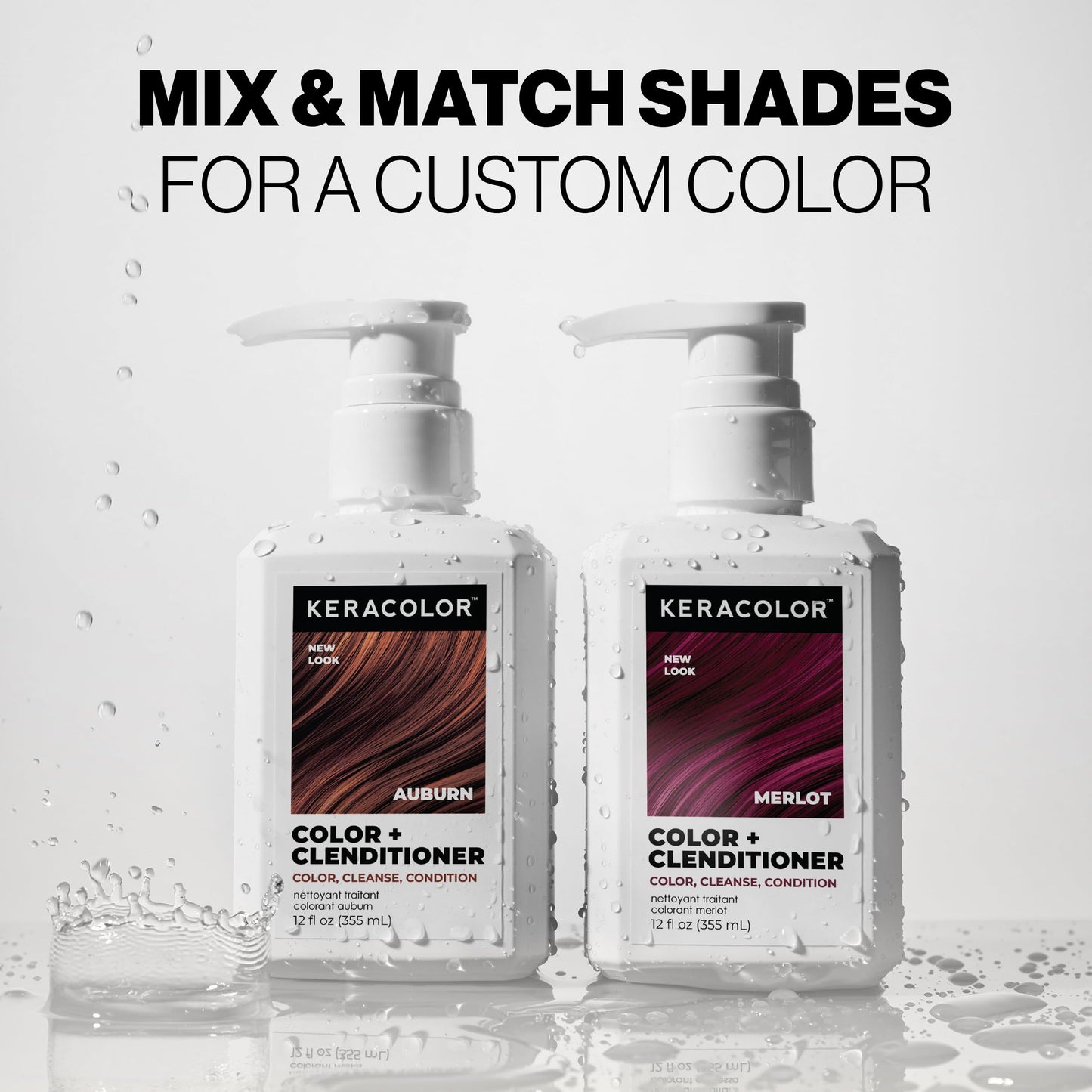 Lavender Keracolor Color + Clenditioner 3-in-1 Color-Depositing Conditioner, Gently Cleanses & Conditions, Semi-Permanent Auburn Hair Color, 12 Fl Oz