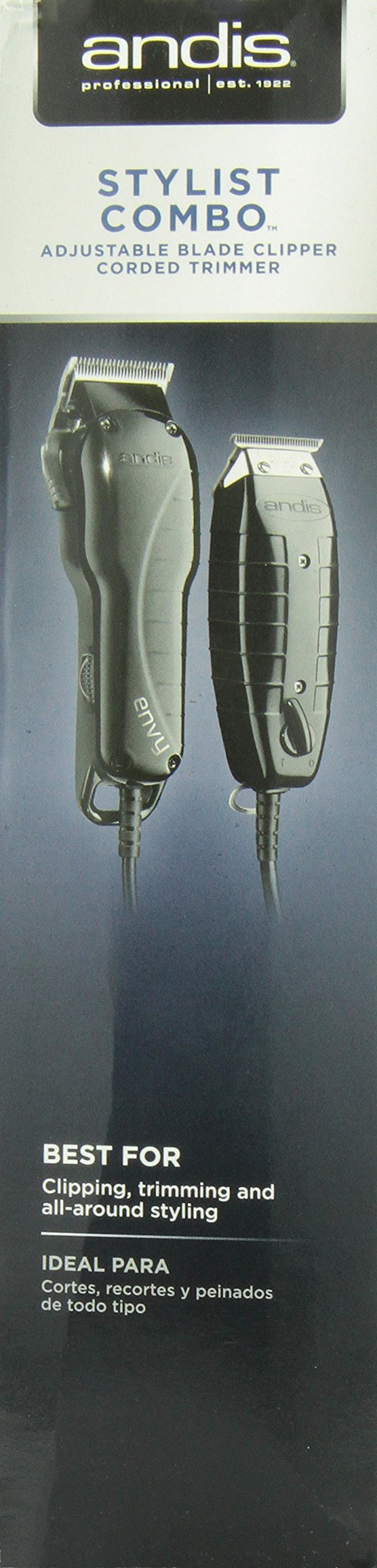 Dark Slate Gray Andis Stylist Combo Envy Clipper + T-Outliner Trimmer Black Combo Haircut Kit 66280