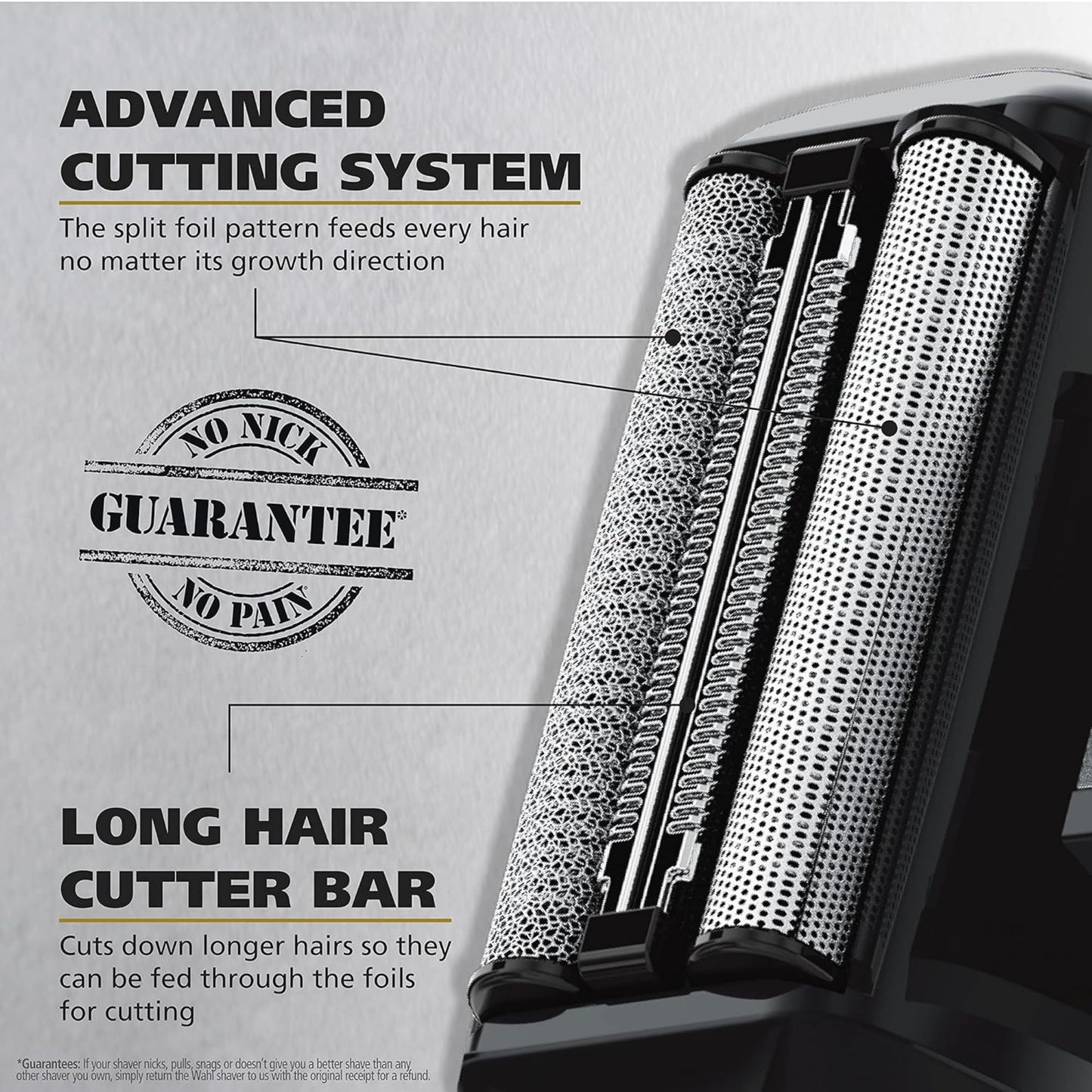 Gray Wahl Manscaper Lithium-Ion Hypoallergenic Shaver with Flexible Titanium Foils to Prevent Skin Irritation and Shaver Bumps