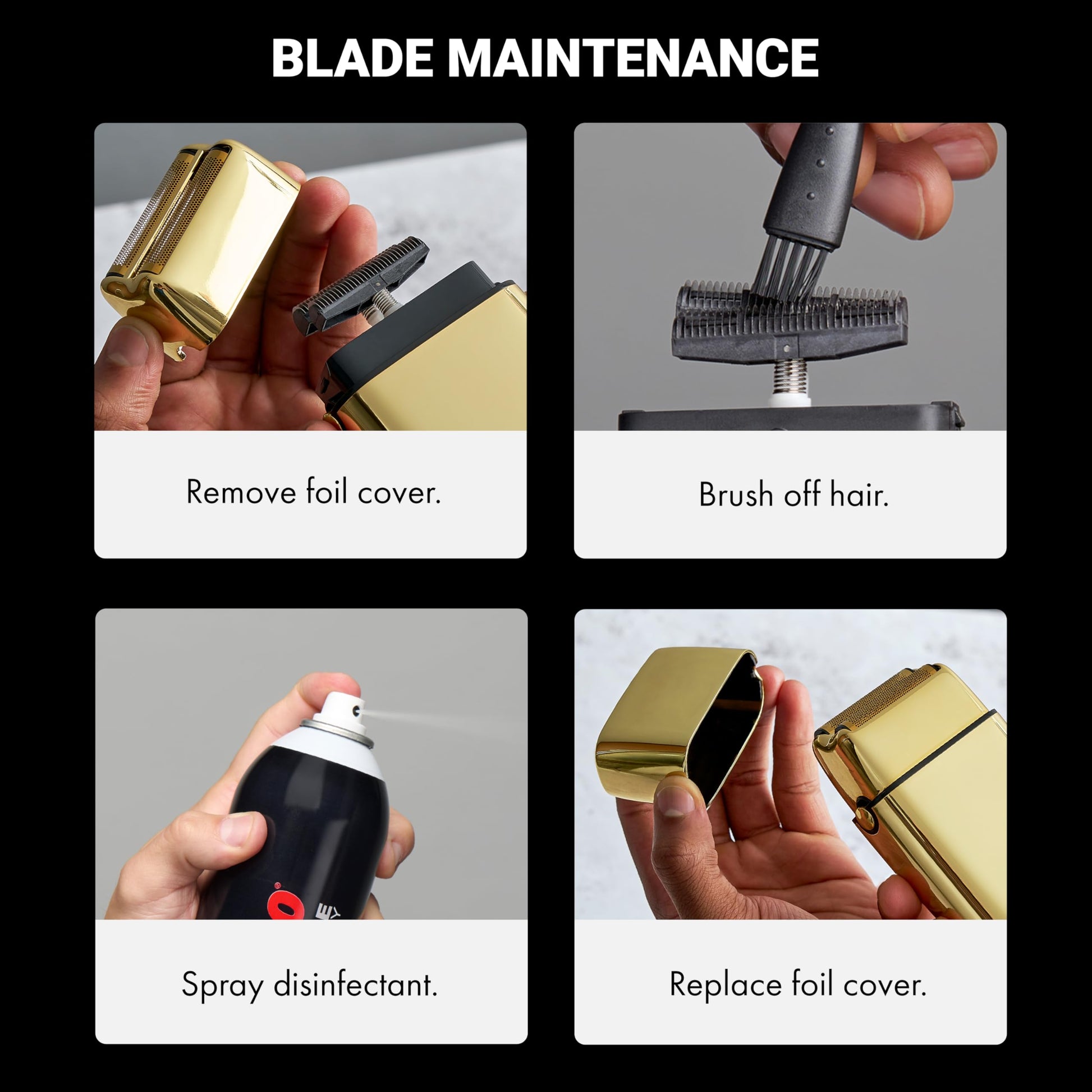 Black BaBylissPRO Barberology Double Foil Shaver FXFS2B BLACKFX Professional Electric Shaver