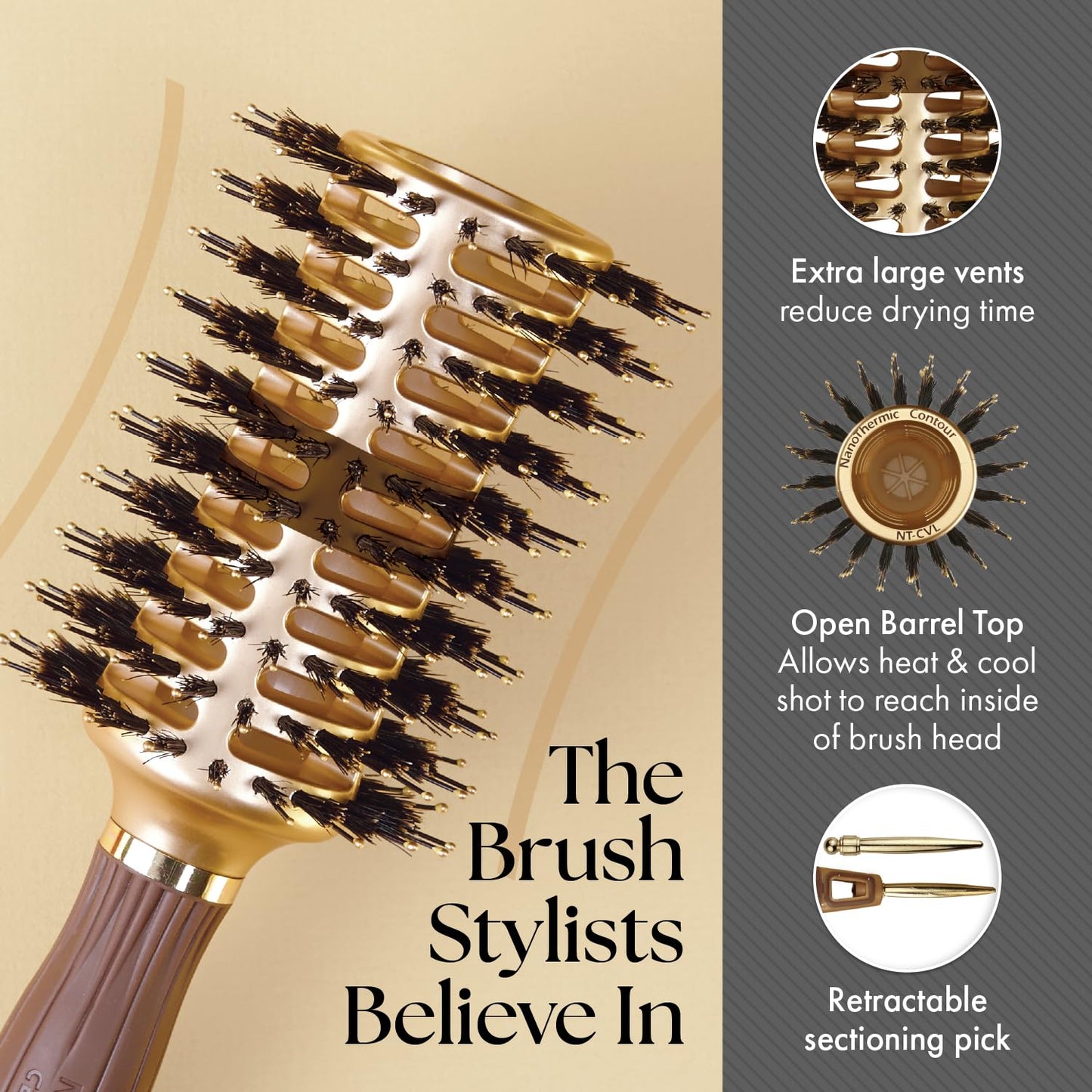 Dim Gray Olivia Garden NanoThermic Contour Vent Combo Hair Brush NT-CVL (Large 3 1/8")