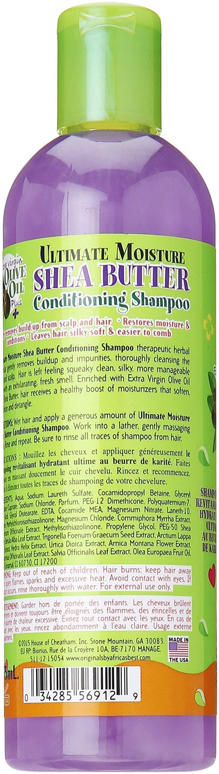 White Smoke Originals by Africa's Best Kids Ultimate Moisture Shea Butter Shampoo, Healthy Boost of Moisturizers That Soften, Condition and Detangle Hair, Removes Build up, 12oz