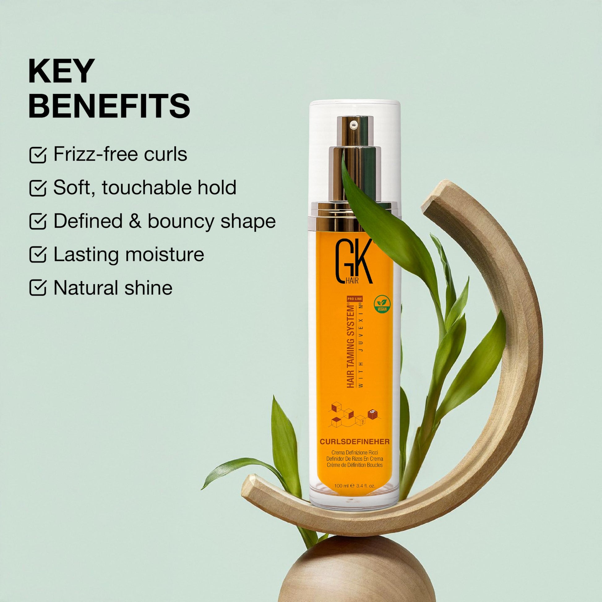 Light Gray GK HAIR Global Keratin CurlsDefineHer (3.4 Fl Oz/100ml) Curl Defining Cream Curl Activator/Moisturizing Cream, Frizz Control for Natural Hair (3.4 fl. oz)
