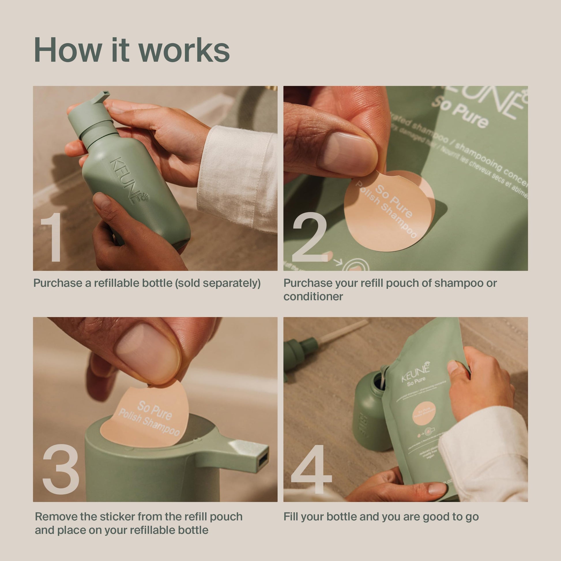 Light Gray SO PURE RESTORE SHAMPOO REFILL 400ml