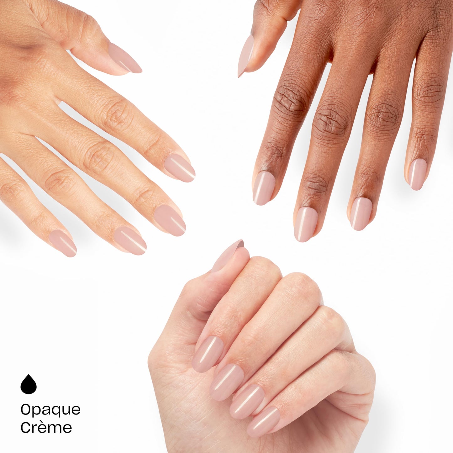 White Smoke OPI Nail Lacquer & On Point Press On Nails, Put it in Neutral Bundle | Sheer Soft Short Round Press-On Nails 24 Count with Nail Glue with Matching Nail Lacquer Polish Shade
