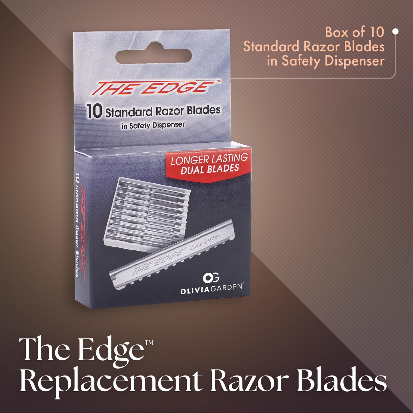 Dim Gray Olivia Garden The Edge™ - box of 10 replacement blades