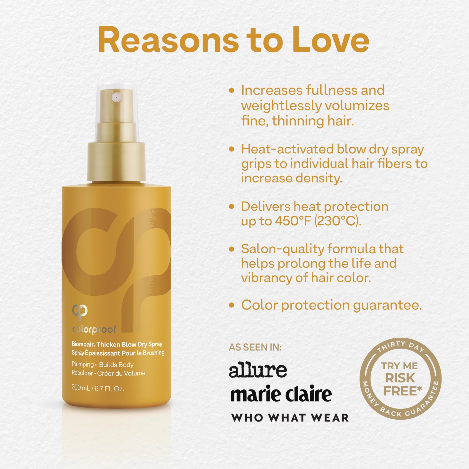 Lavender Colorproof Biorepair Thicken Blow Dry Spray 6.7 Fl. Oz. Volumizing Hair Prep Spray for Fine, Thinning Hair w/Fresh Lime, Eucalyptus, Mint Leaf & Rosemary Scent, Color & Heat Protection