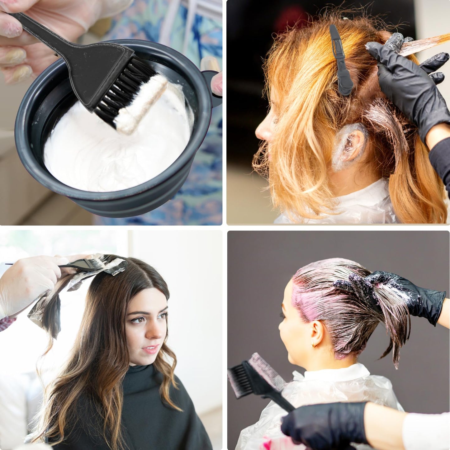 White Smoke Xarchy 12 Pcs Hair Bleach Kit Professional Hair Coloring Products with Hair Dye Brush, Hair Color Bowl, Earmuffs, Hair Clips for Salon Hair Dye, Hair Color at Home, Hair Highlighting