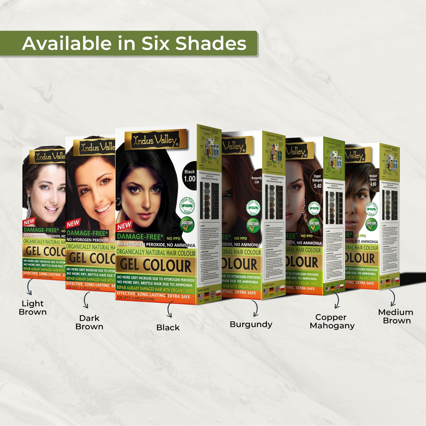 Lavender Indus Valley Natural Organic Damage Free Gel Hair Color | Organic Hair Dye, Ammonia Free, Vegan & Cruelty Free | Up to 100% Gray Coverage, Long Lasting Results |Dark Brown 3.0 (20gram+200ml)