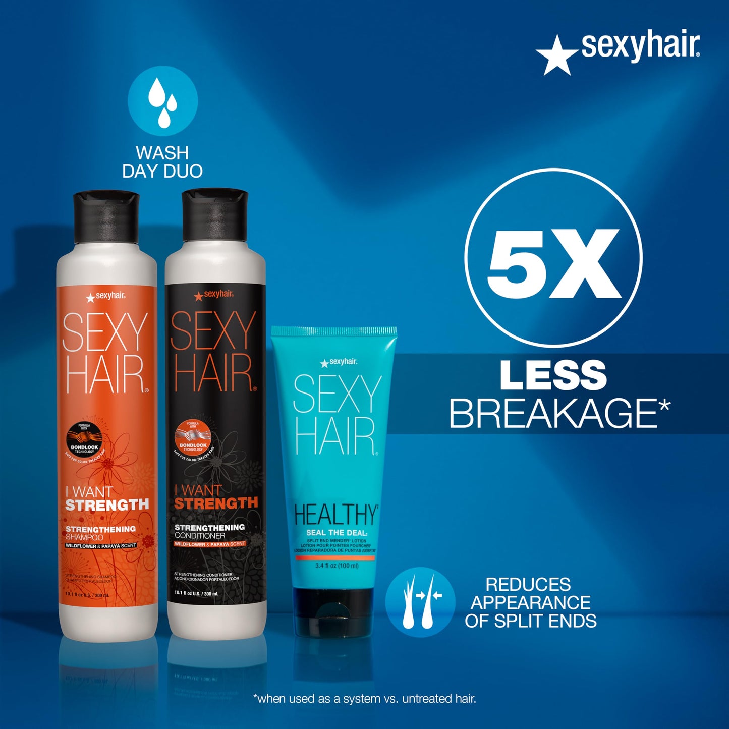 Midnight Blue SexyHair Healthy Seal the Deal Split End Mender Lotion, 3.4 Oz, Mends Split Ends, All Hair Types
