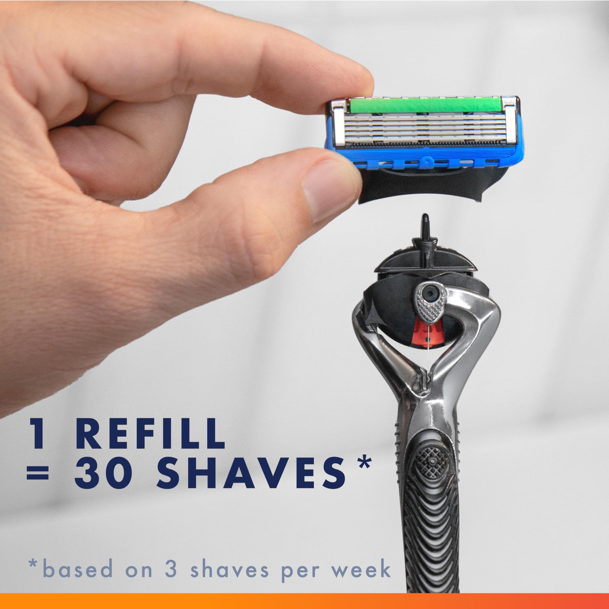Light Gray Gillette Fusion ProGlide Shaving Razor for Men, 1 Handle + 4 Blade Refills