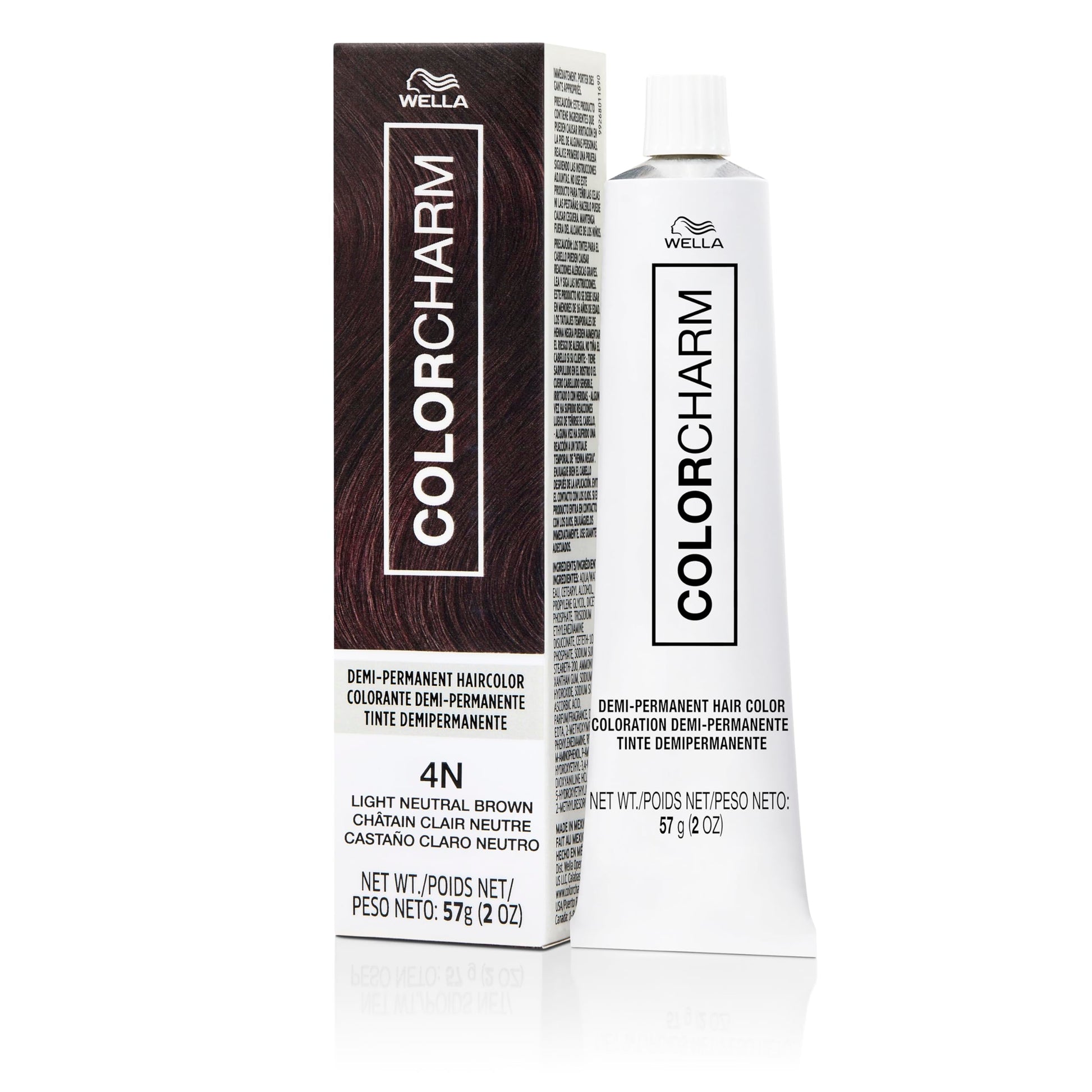 White Smoke COLORCHARM Demi Permanent Hair Color | 4N Light Neutral Brown | Gloss, Refresh & Tone | 2 Fl Oz