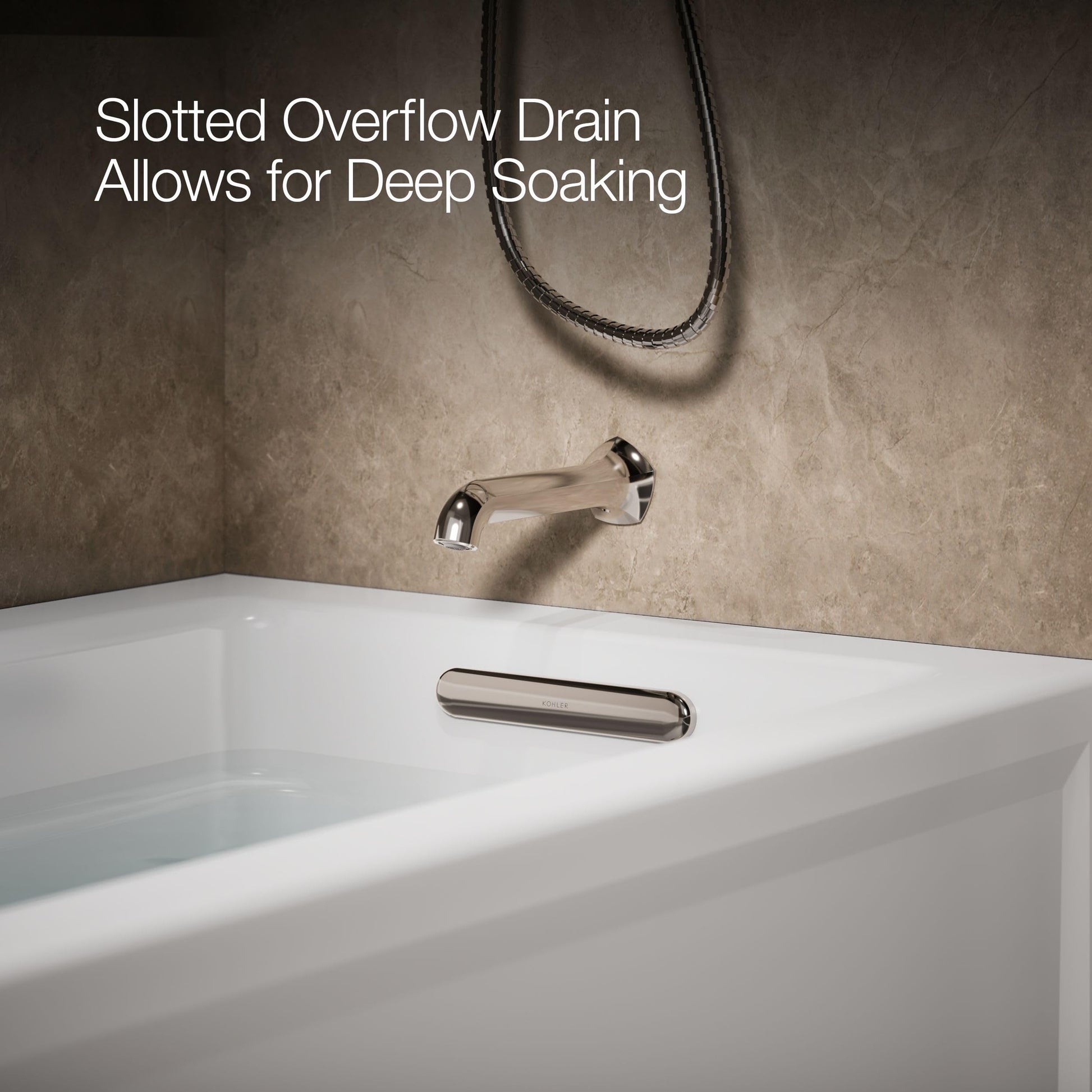 Dark Gray Kohler 1948-RA-0 Archer® 66" x 32" alcove bath, right drain, White
