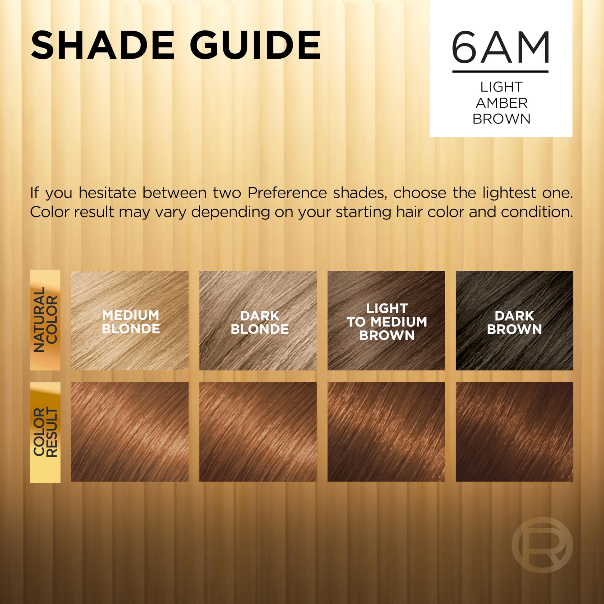 Dark Olive Green L'Oreal Paris Superior Preference Luminous Fade-Defying Permanent Hair Color, Hair Dye For Up to 9 Weeks of Radiance, Light Amber Brown 6AM, 1 Hair Dye Kit