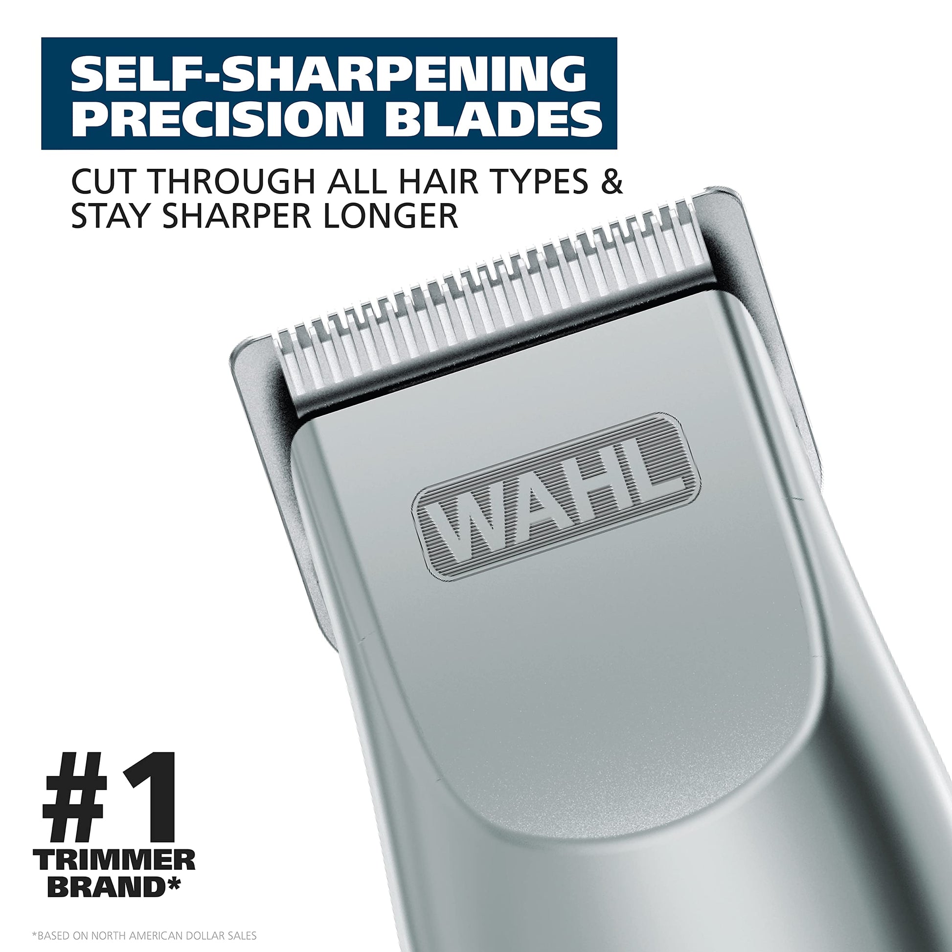 White Smoke Wahl Groomsman Battery Operated Facial Hair Trimmer for Beard & Mustache Trimming Including Light Detailing and Body Grooming