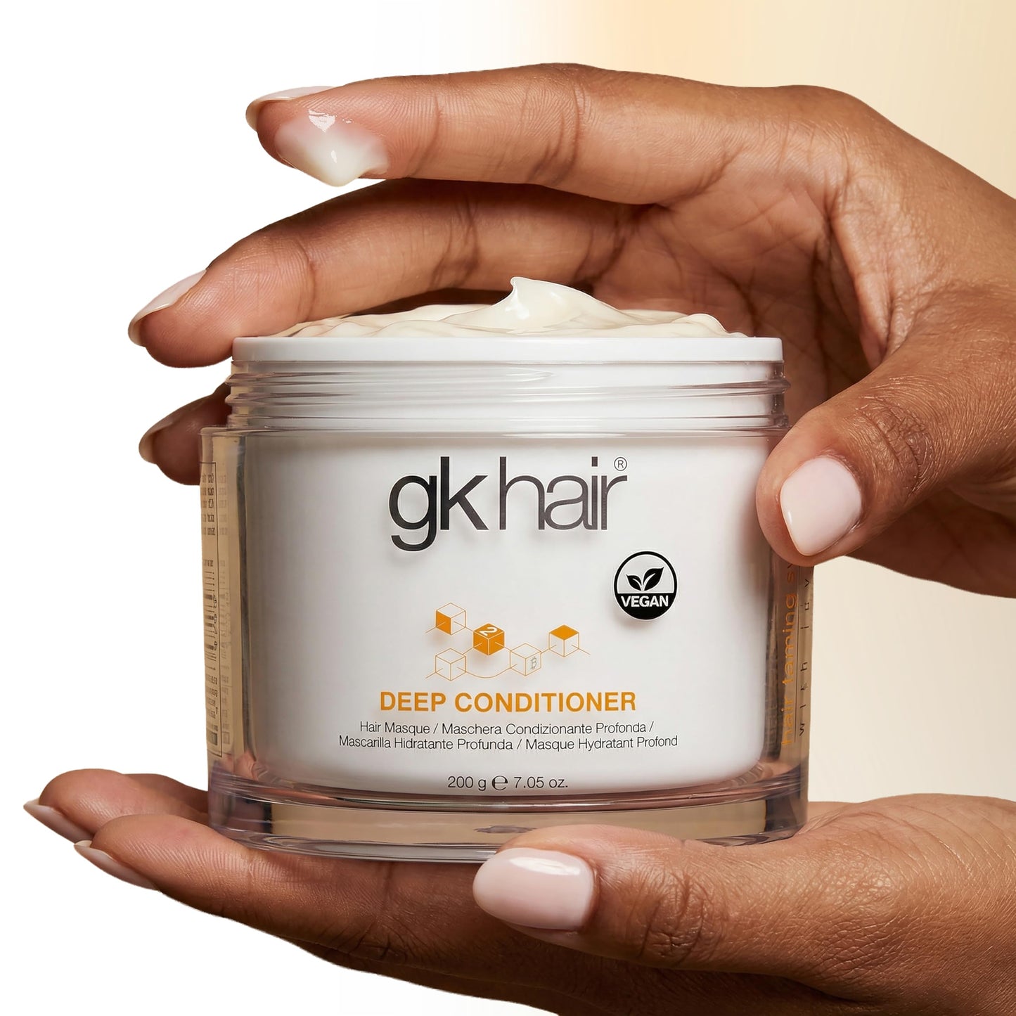 White Smoke GK HAIR Vegan Deep Conditioner Hair Masque 7.05 Oz – Jojoba Oil & Natural Grain Extracts Repair & Hydrating Hair Mask Strengthens Chemically Treated Hair Smooths Cuticles Revitalizing Treatment
