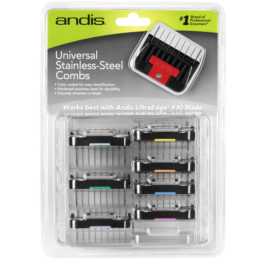 Light Gray Andis - set of combs lifted stainless steel parts 8